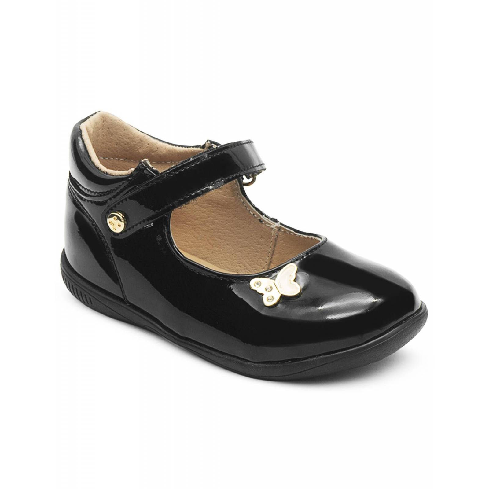 Zapato niña Escolar Karsten Charol Negro Velcro 13-16 