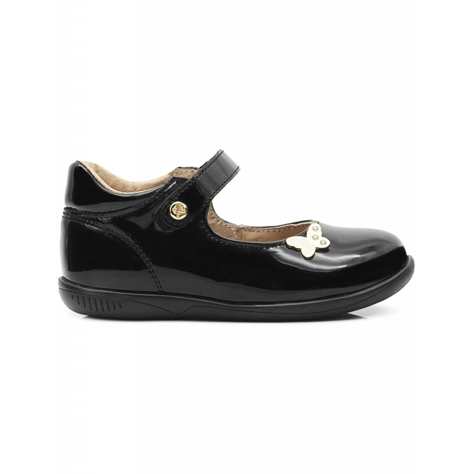 Zapato niña Escolar Karsten Charol Negro Velcro 13-16 