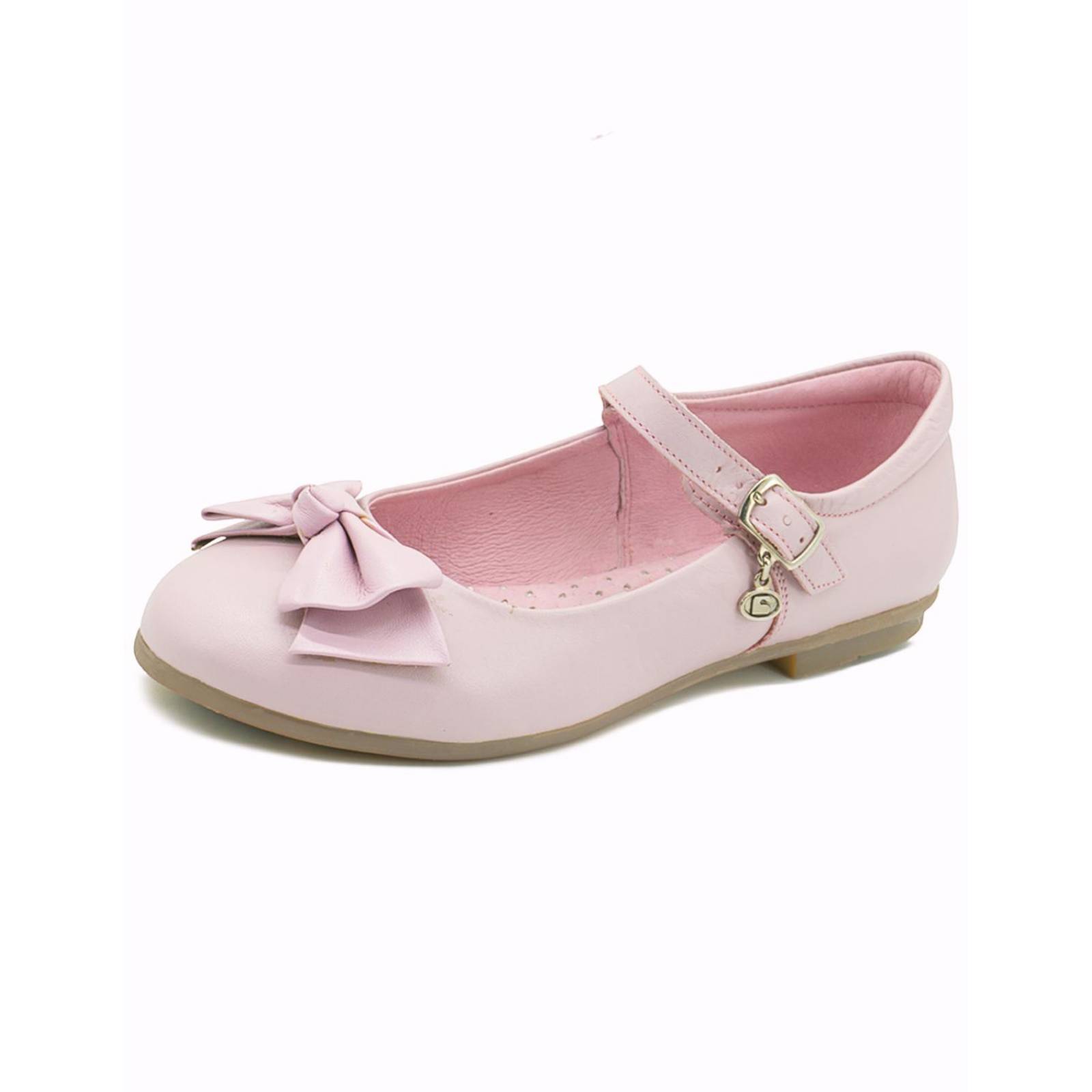 Zapatillas Niña Coqueta Rosa Pastel Moño Antiderrapante