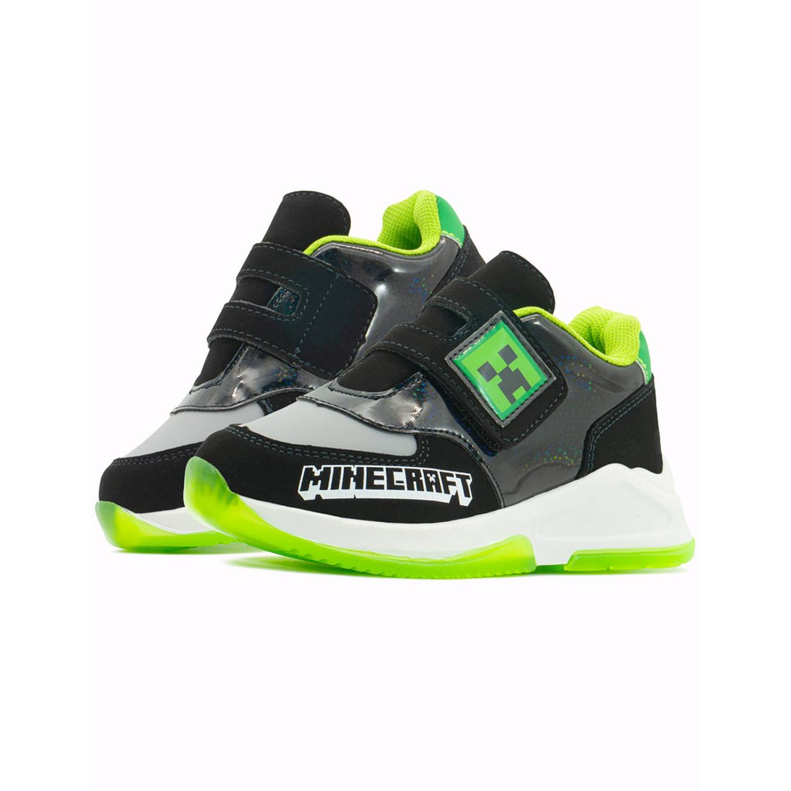 Yuyin Tenis Niño Minecraft Creepers Velcro Negro Casual