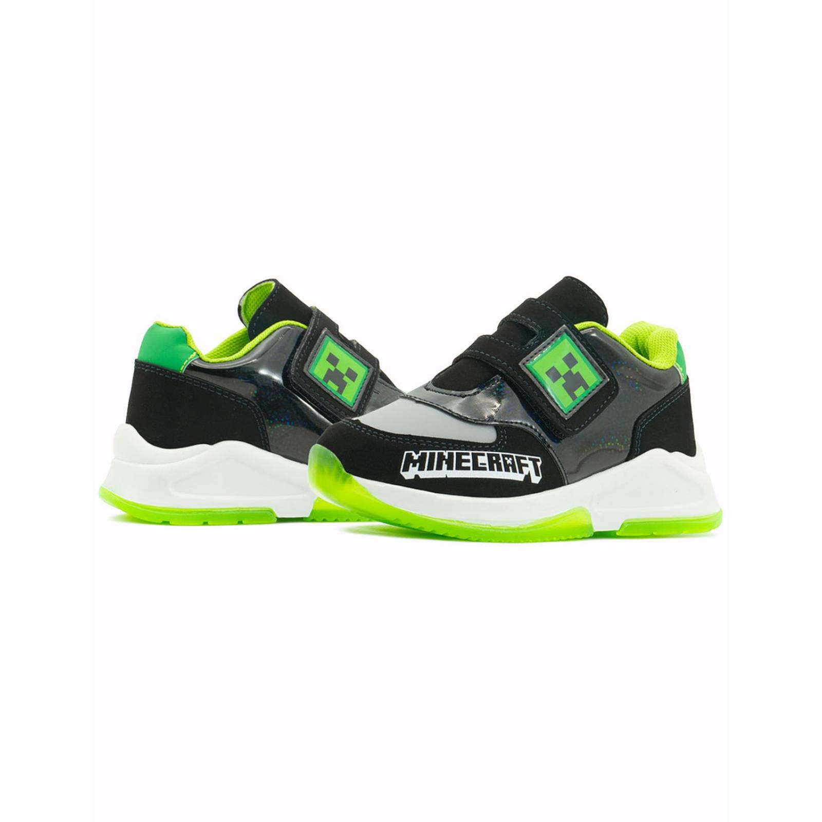 Yuyin Tenis Niño Minecraft Creepers Velcro Negro Casual