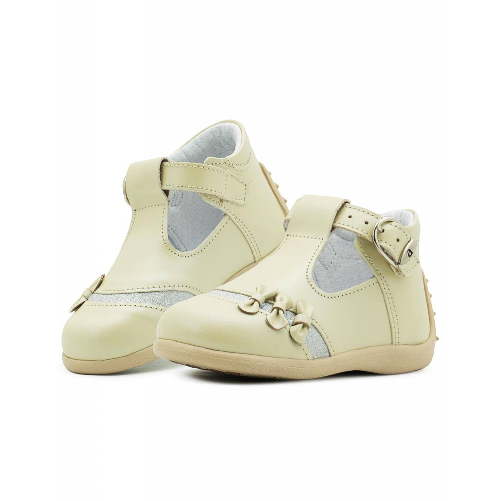 Zapatos Niña Andanenes Andante Piel Ajuste T Nacarado Beige 