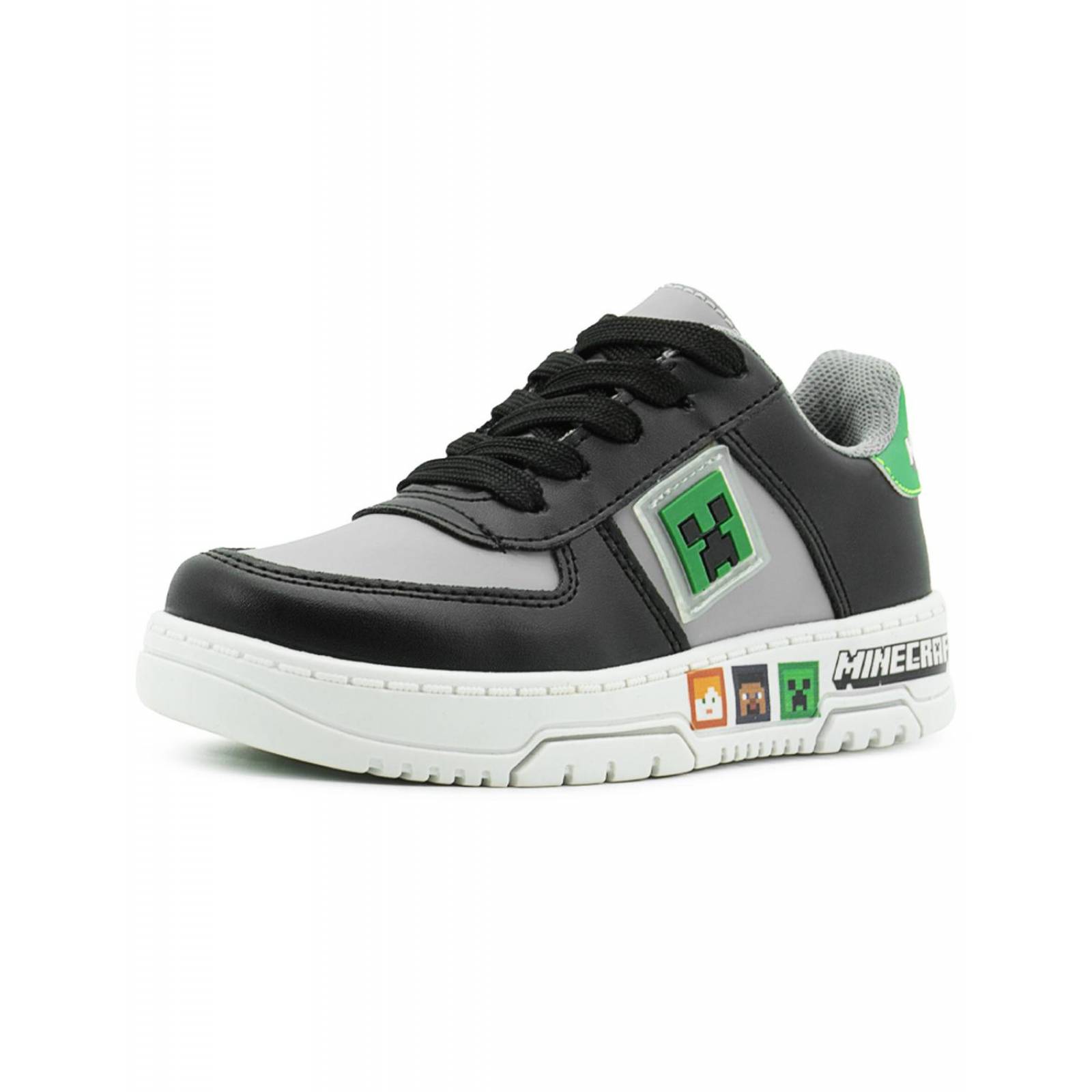 Yuyin Niño Tenis Negro Antiderrapante Minecraft Casuales 