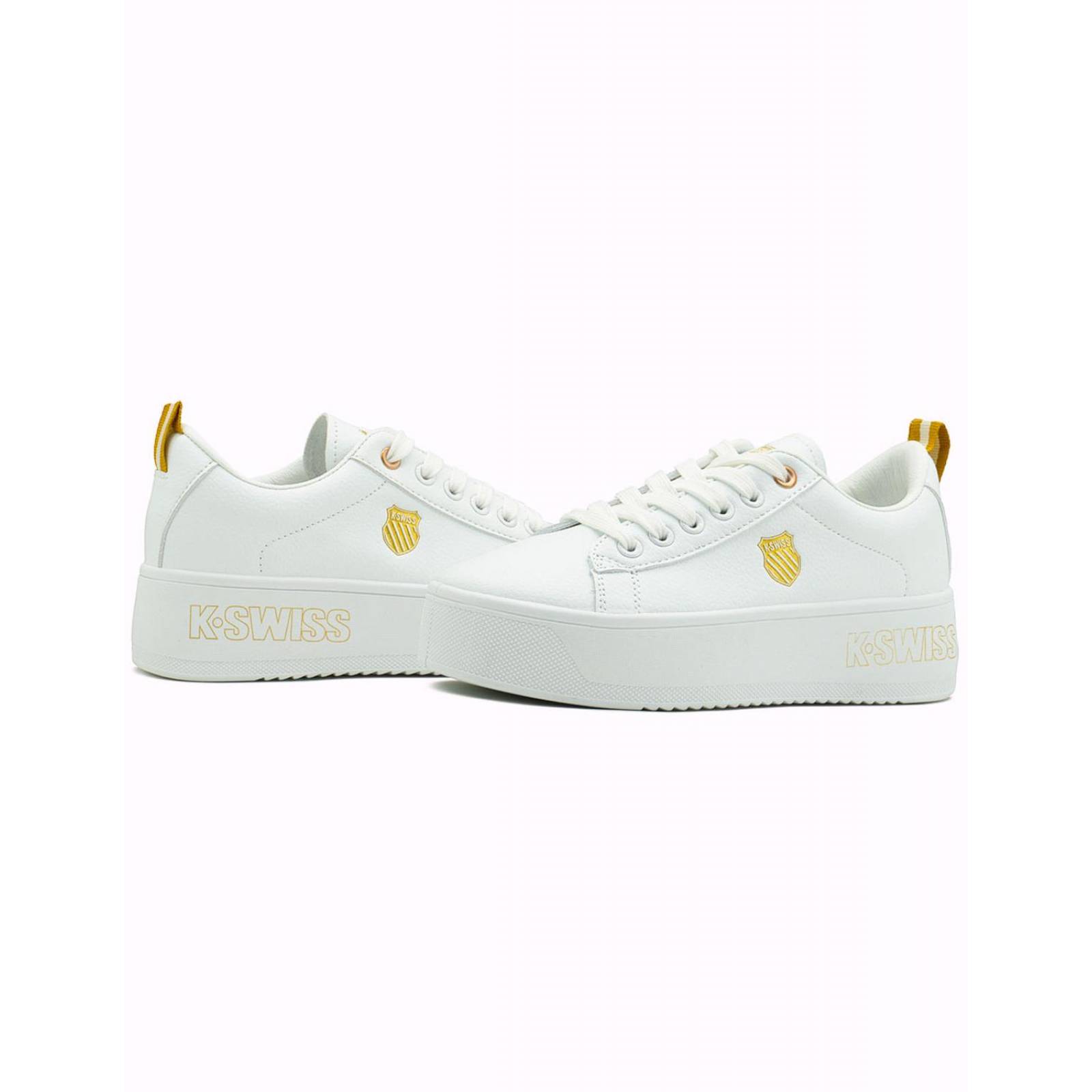 Tenis K-swiss Trinity Platform Mujer Blanco Oro 22-26 