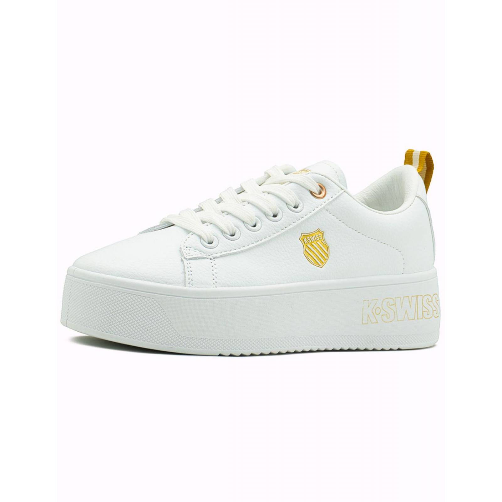Tenis K-swiss Trinity Platform Mujer Blanco Oro 22-26 