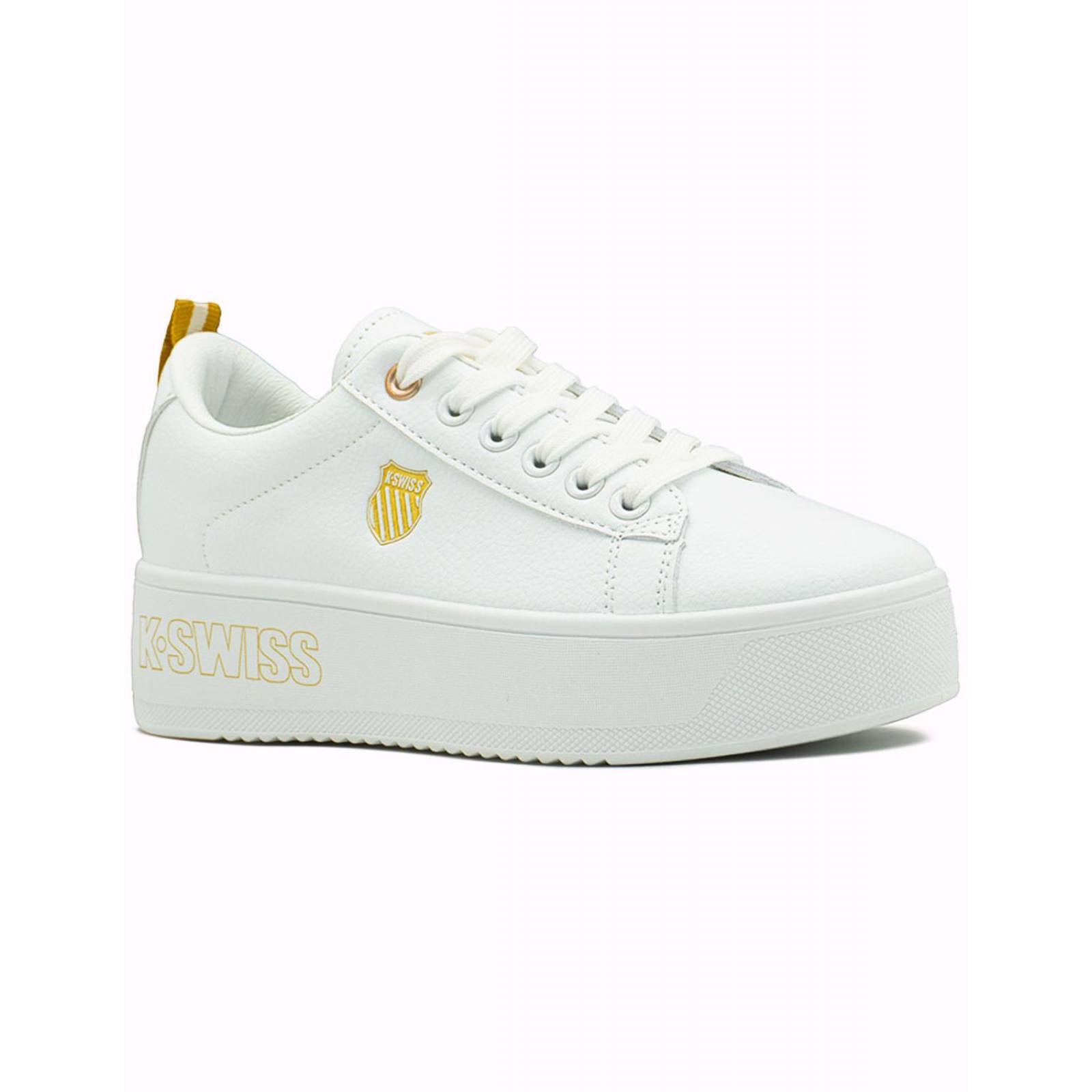 Tenis K-swiss Trinity Platform Mujer Blanco Oro 22-26 