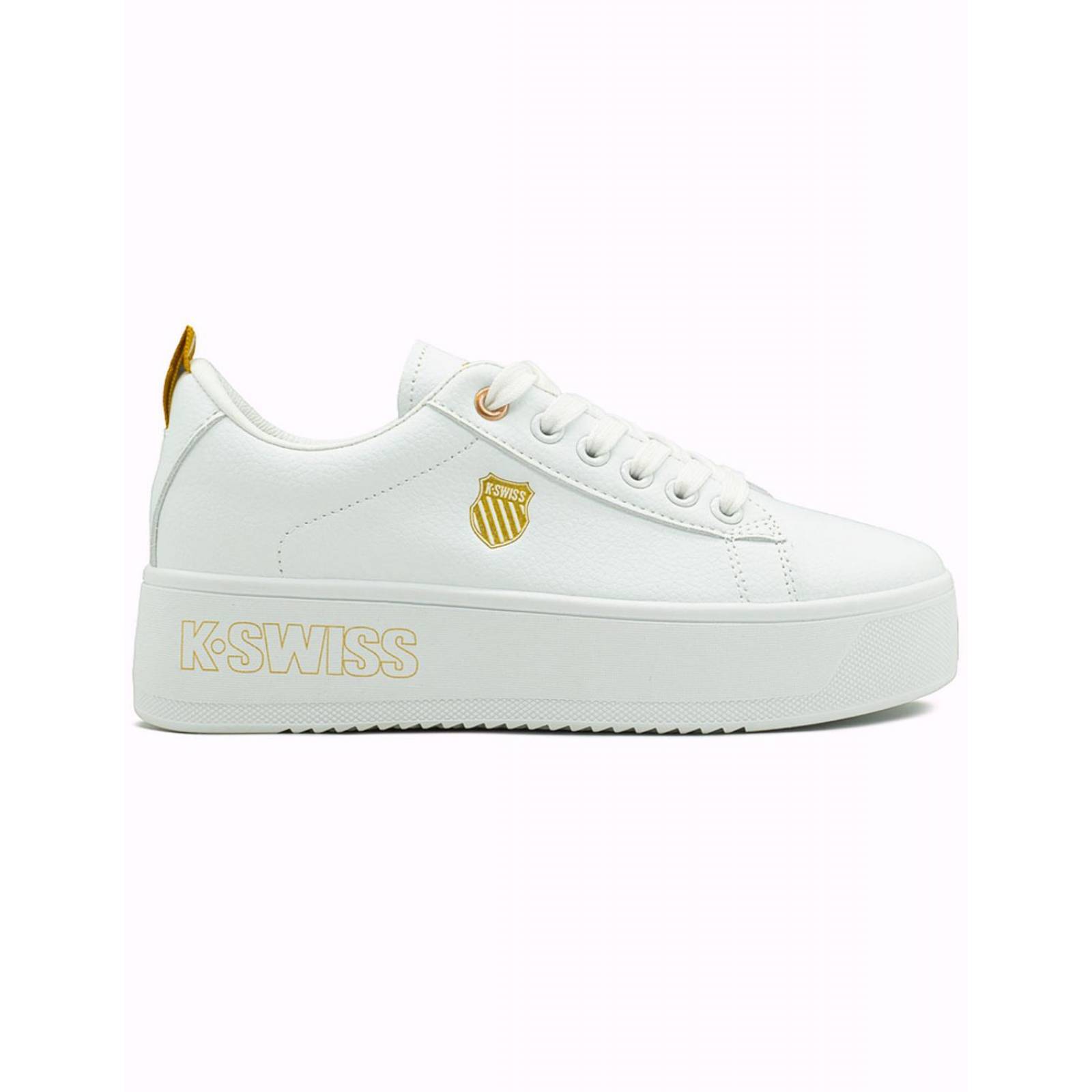 Tenis K-swiss Trinity Platform Mujer Blanco Oro 22-26 