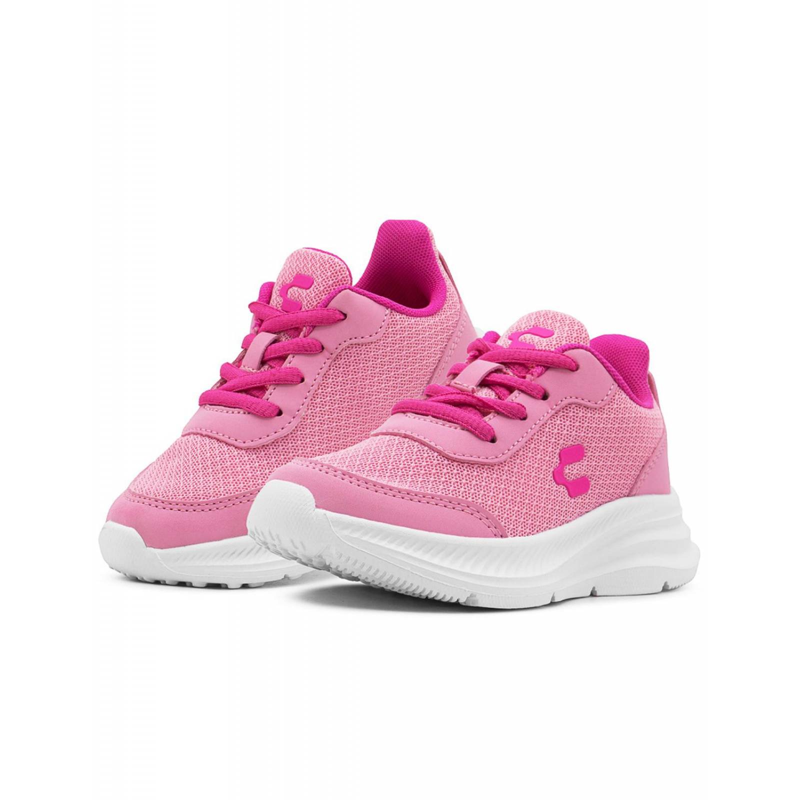 Charly Tenis Niña Textil Casual Rosa/Blanco Antiderrapante