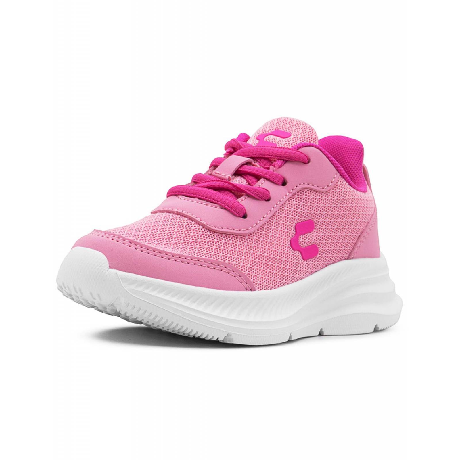 Charly Tenis Niña Textil Casual Rosa/Blanco Antiderrapante