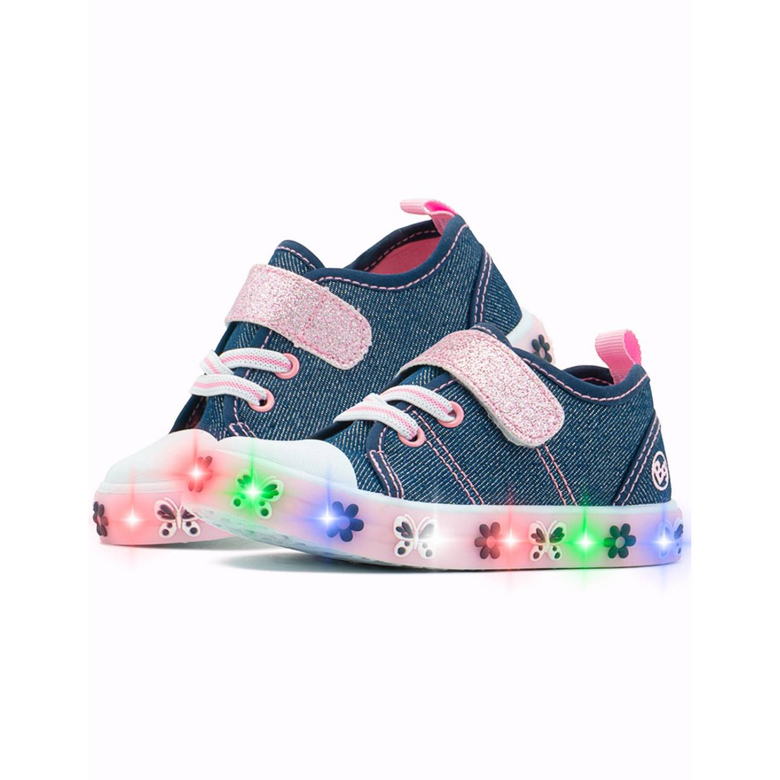 Tenis Luces Led Niña Bubble Gummers Samara Mezclilla 12-17 