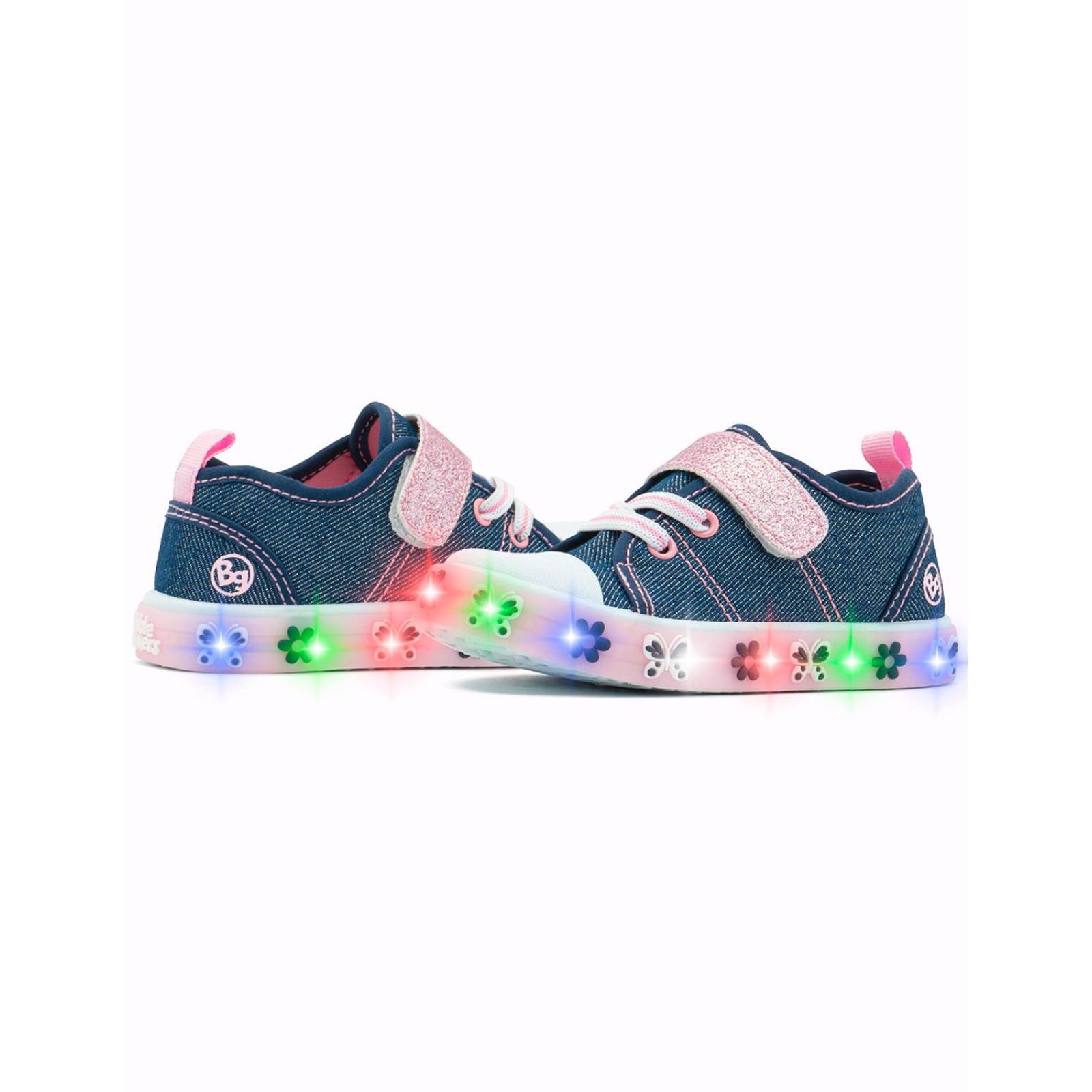 Tenis Luces Led Niña Bubble Gummers Samara Mezclilla 12-17 