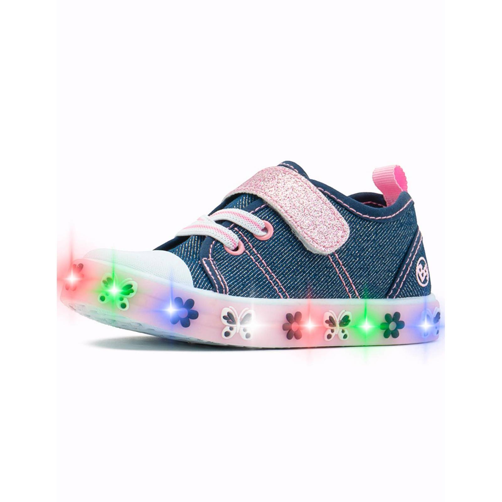 Tenis Luces Led Niña Bubble Gummers Samara Mezclilla 12-17 