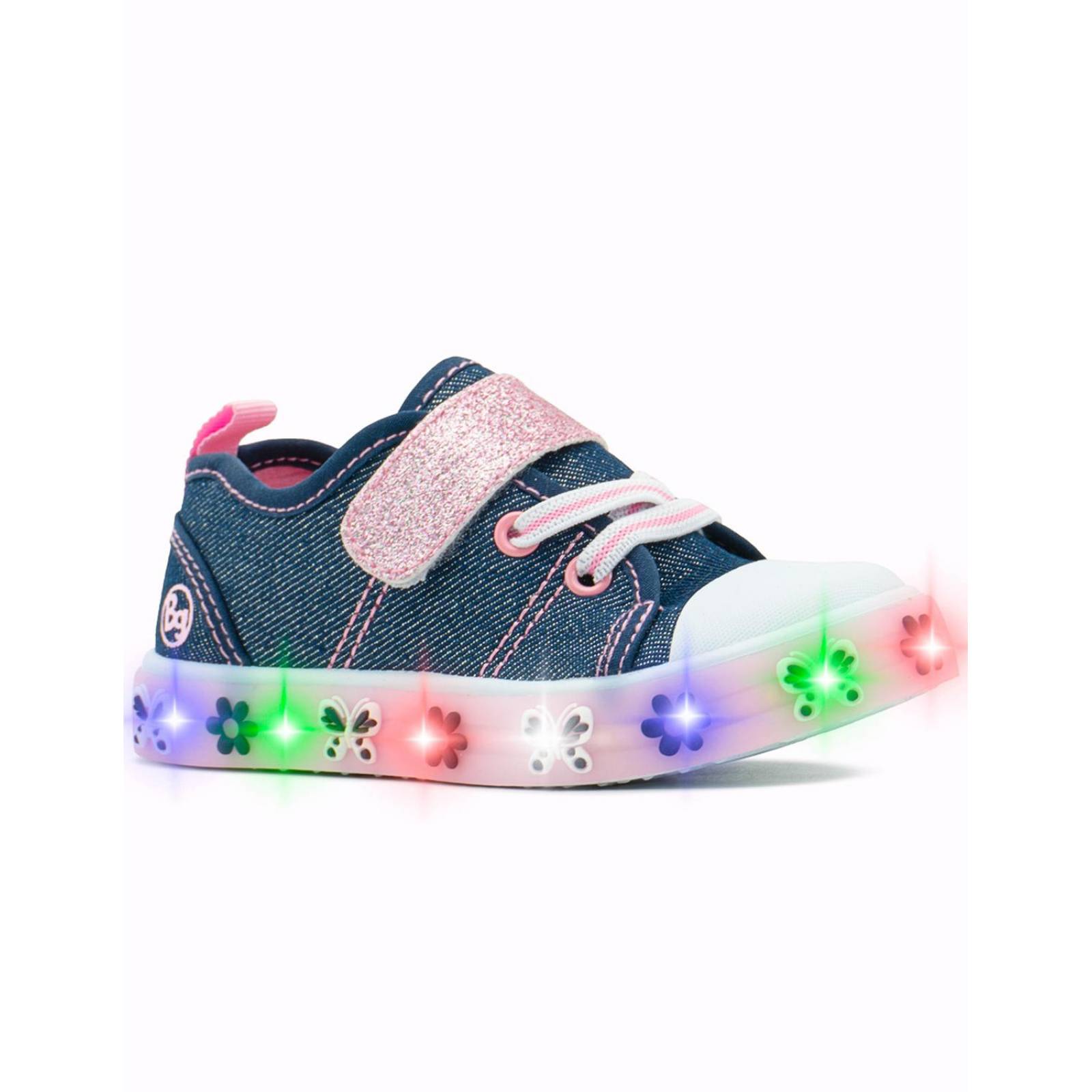 Tenis Luces Led Niña Bubble Gummers Samara Mezclilla 12-17 