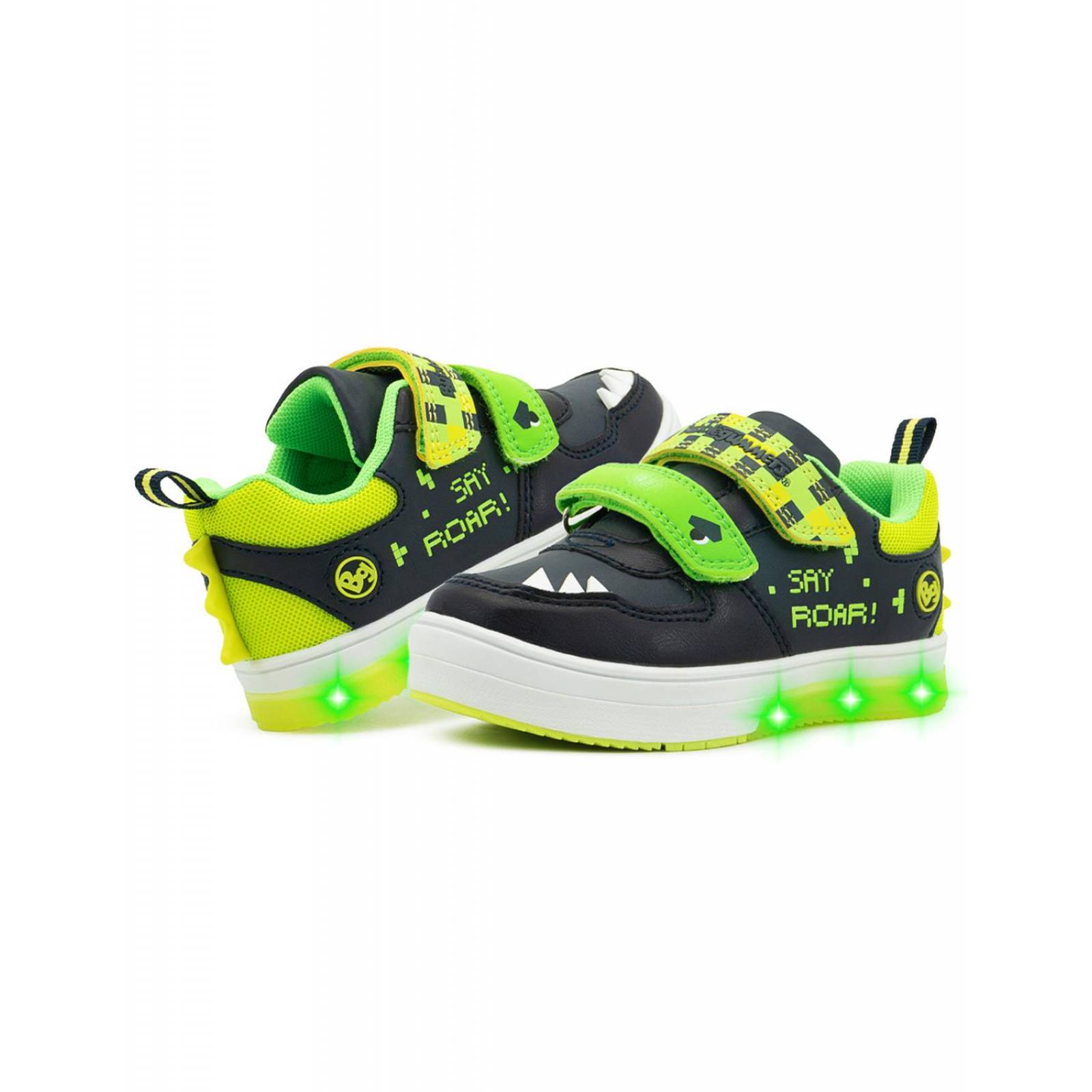 Tenis Luz Led Dinosaurios Roar Bubble Gummers Marino 15-21 