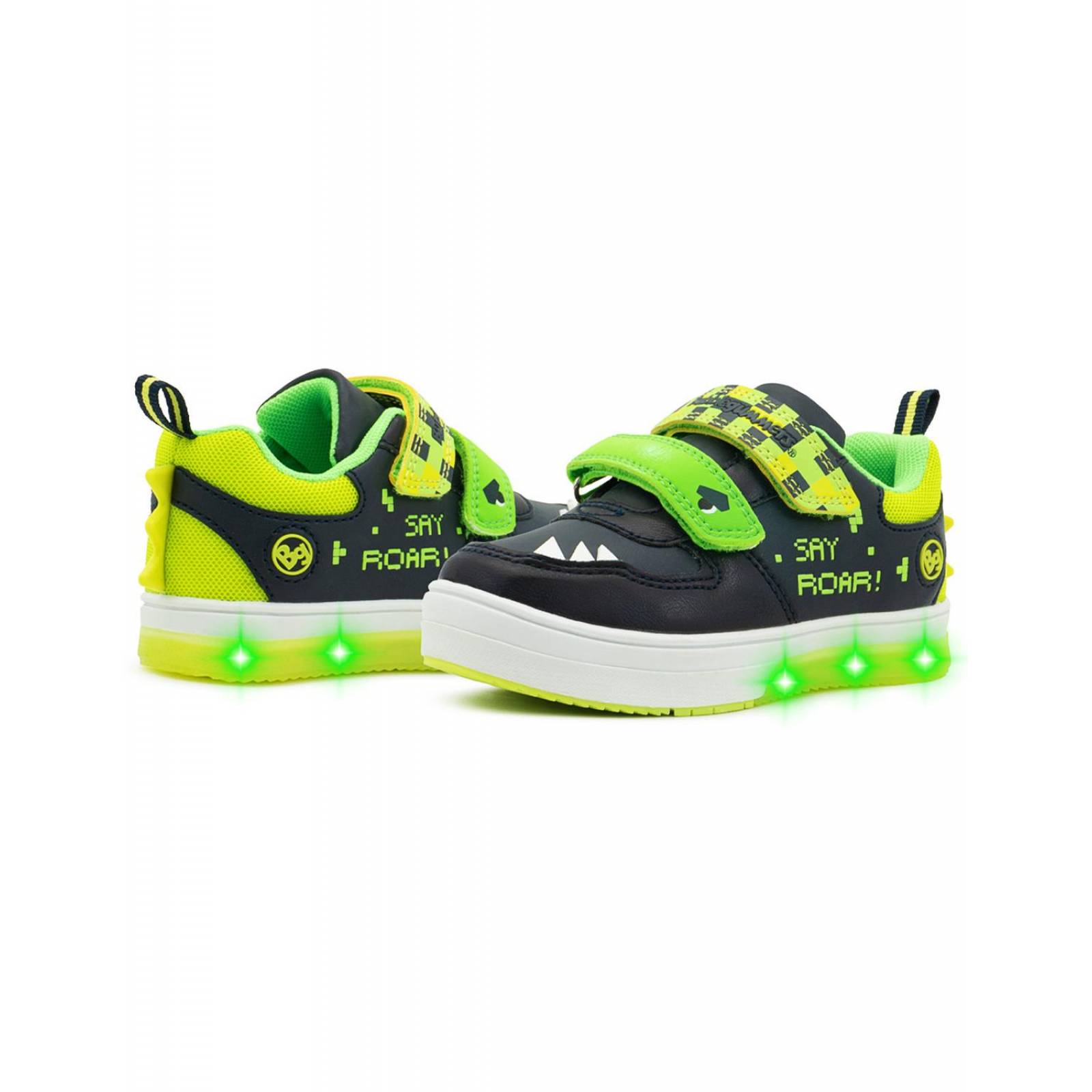 Tenis Luz Led Dinosaurios Roar Bubble Gummers Marino 15-21 