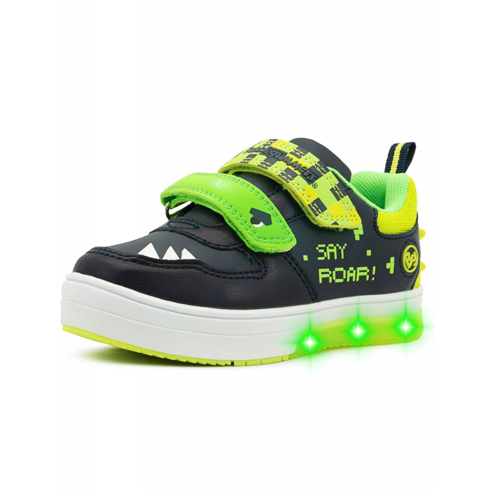 Tenis Luz Led Dinosaurios Roar Bubble Gummers Marino 15-21 