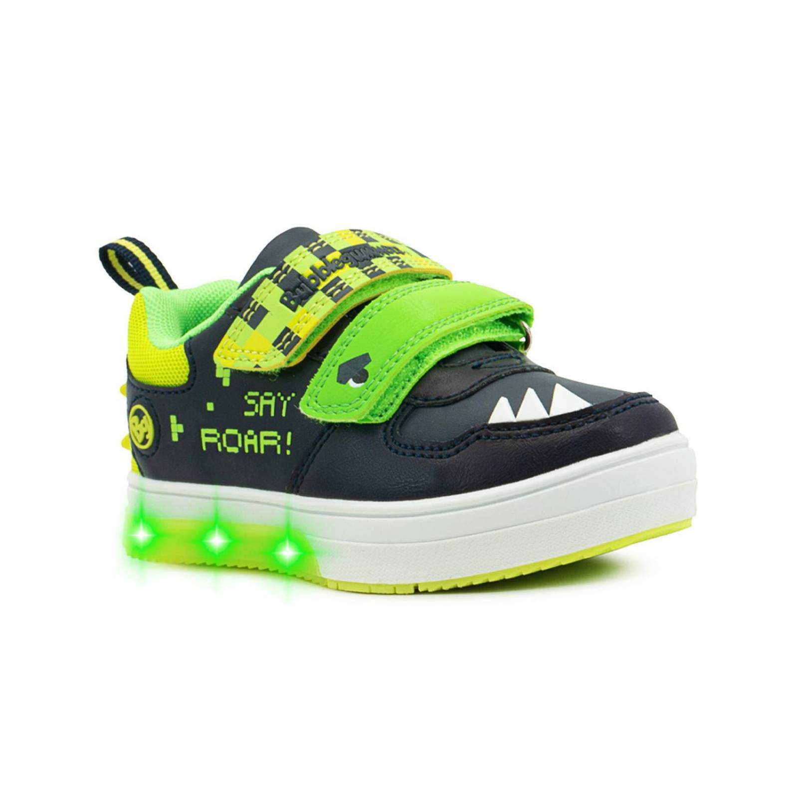 Tenis Luz Led Dinosaurios Roar Bubble Gummers Marino 15-21 