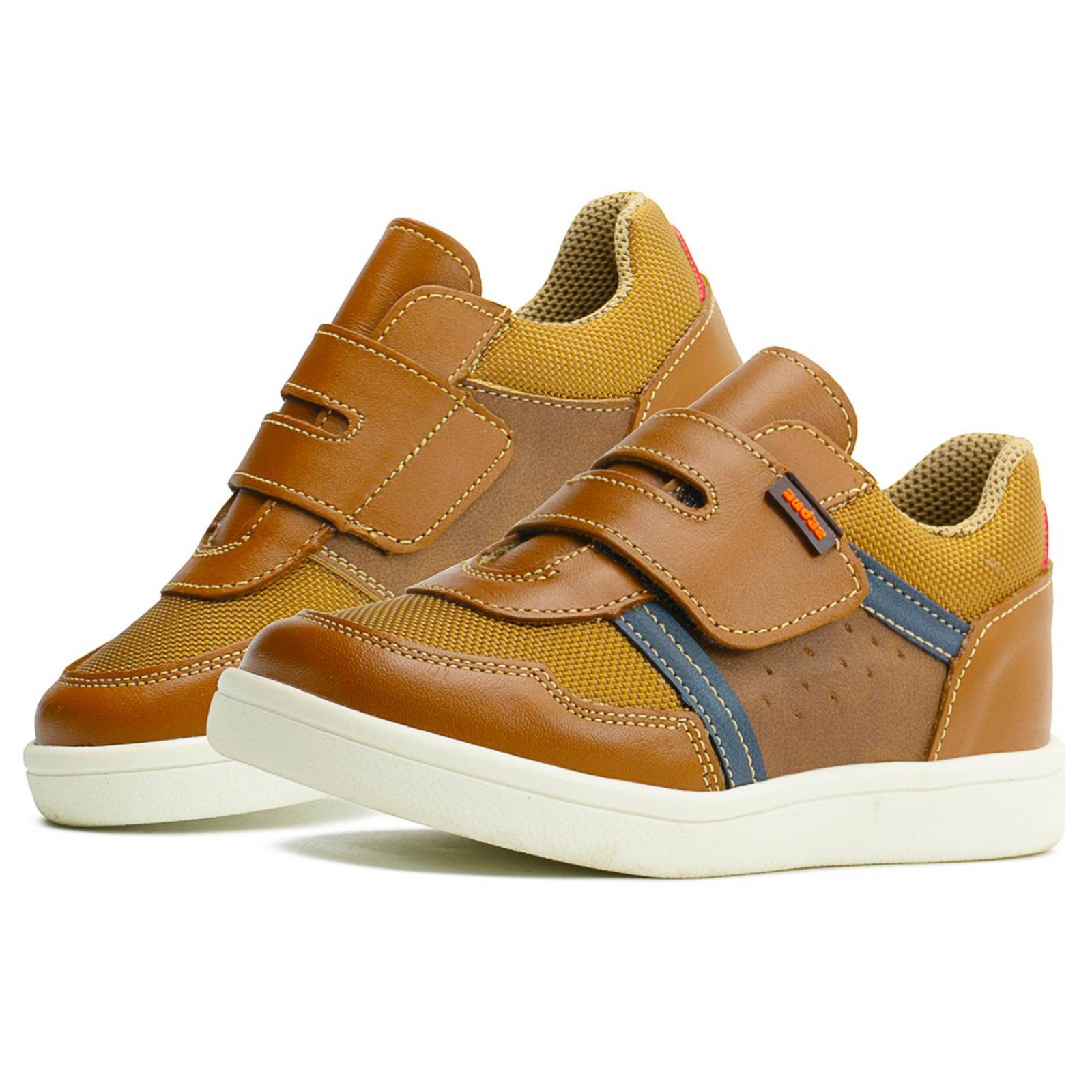 Tenis Para Niño Casual De Piel Ajustable Con Antideslizante 