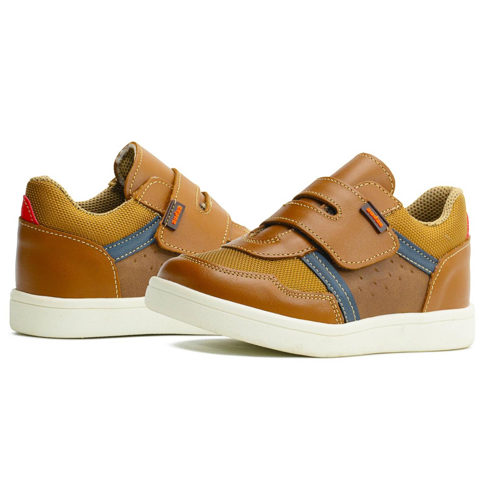 Tenis Para Niño Casual De Piel Ajustable Con Antideslizante 