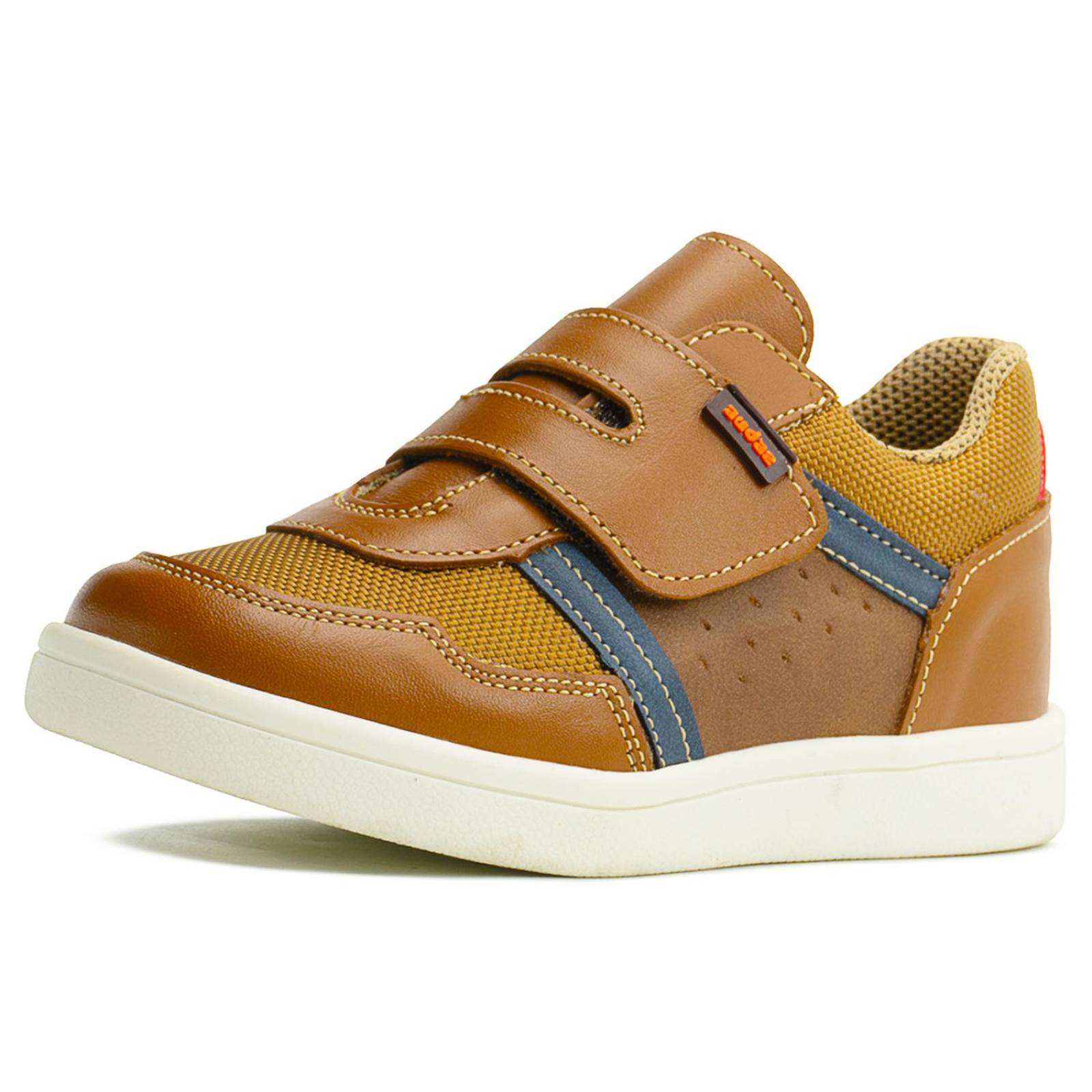 Tenis Para Niño Casual De Piel Ajustable Con Antideslizante 