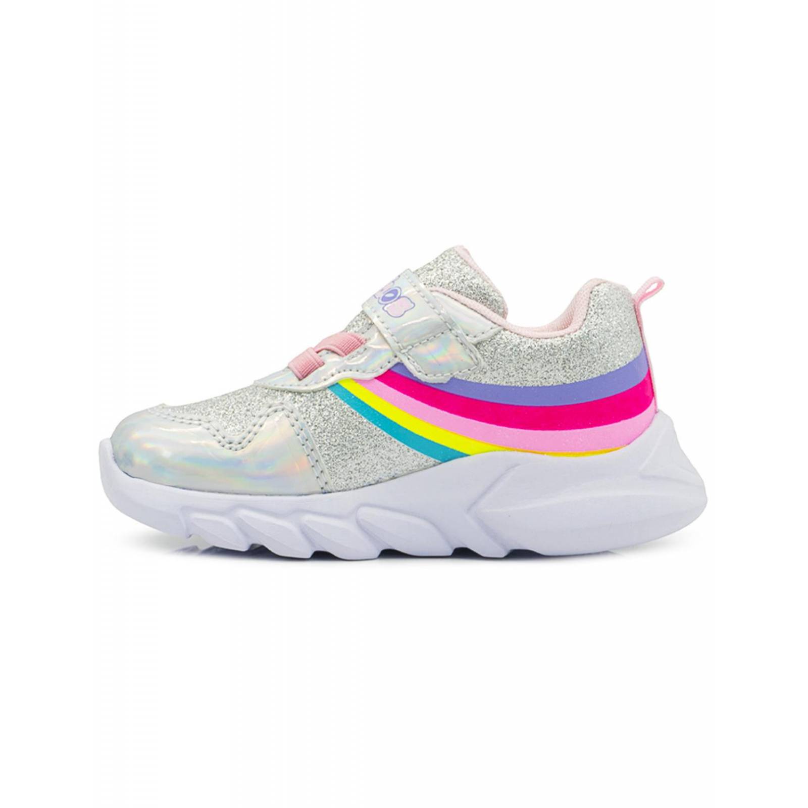 Tenis Deportivo Para Niña Con Luces Glitter Estrellita 