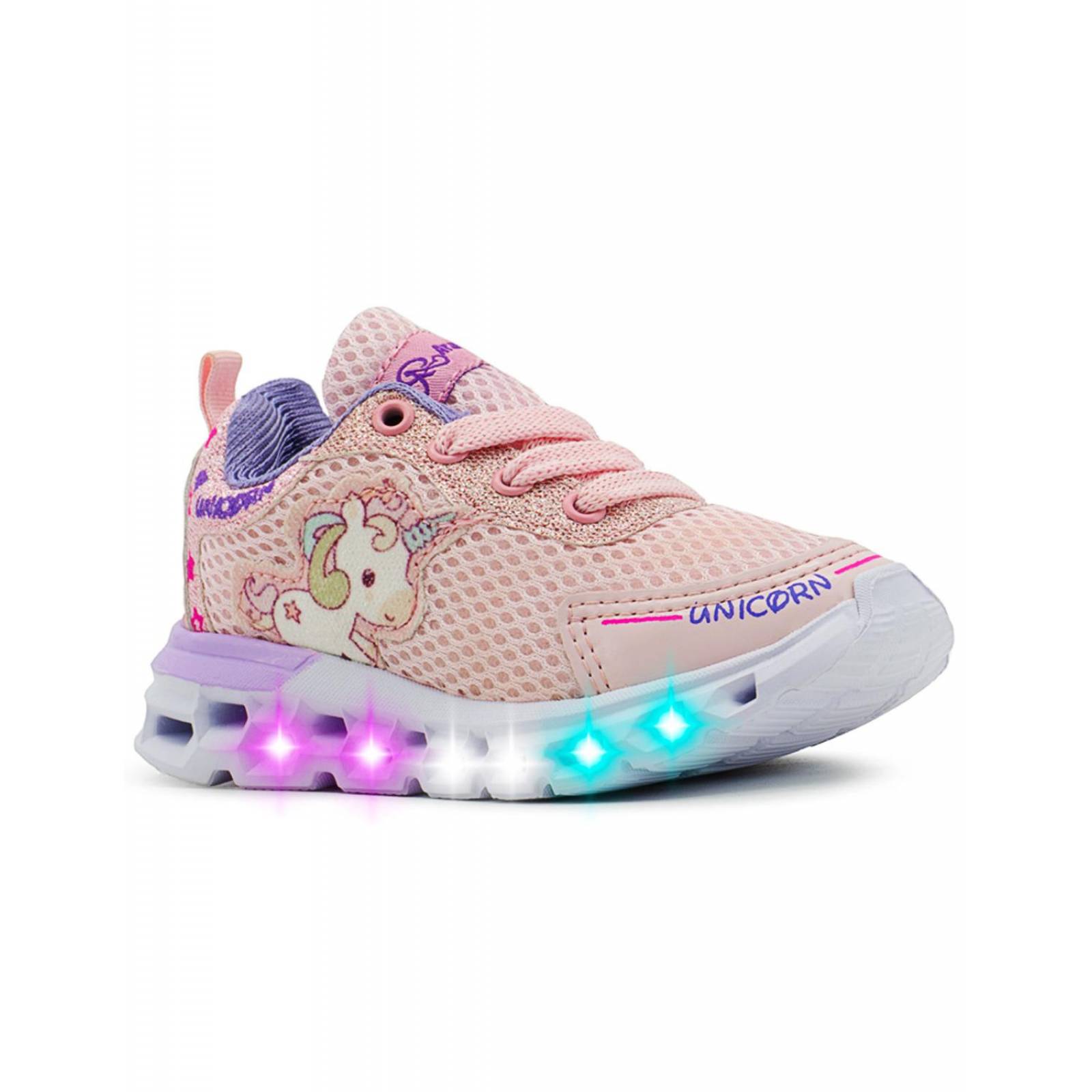 "Brillo y estilo en Tenis Luces Rojo Arándano 2202 para Niñas" 