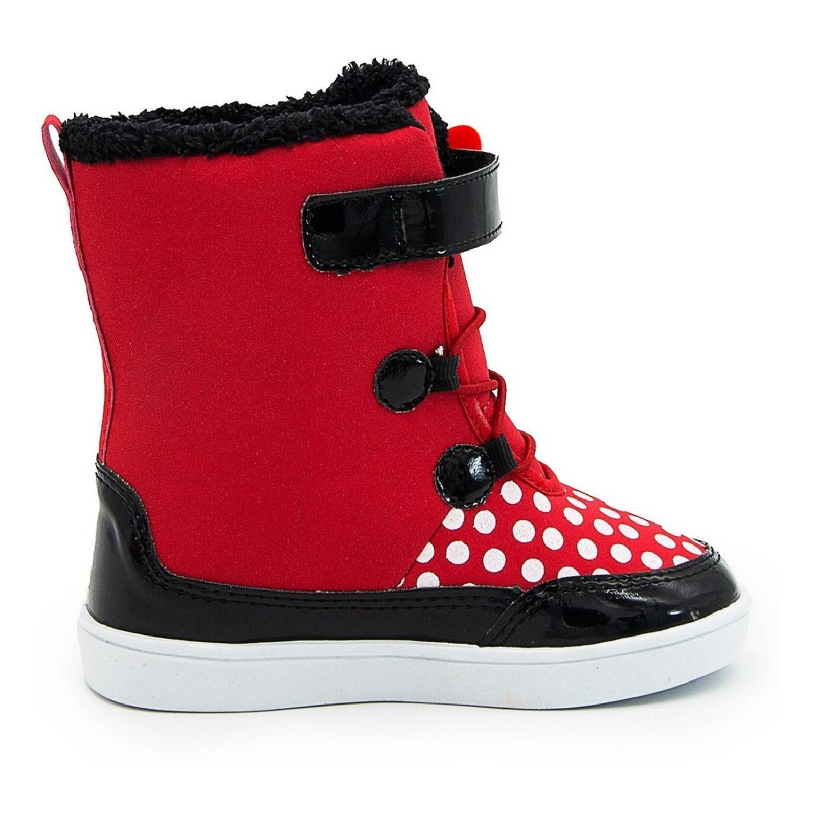 Bota Textil Disney Minnie Mouse Niña Afelpada Rojo 14-18 