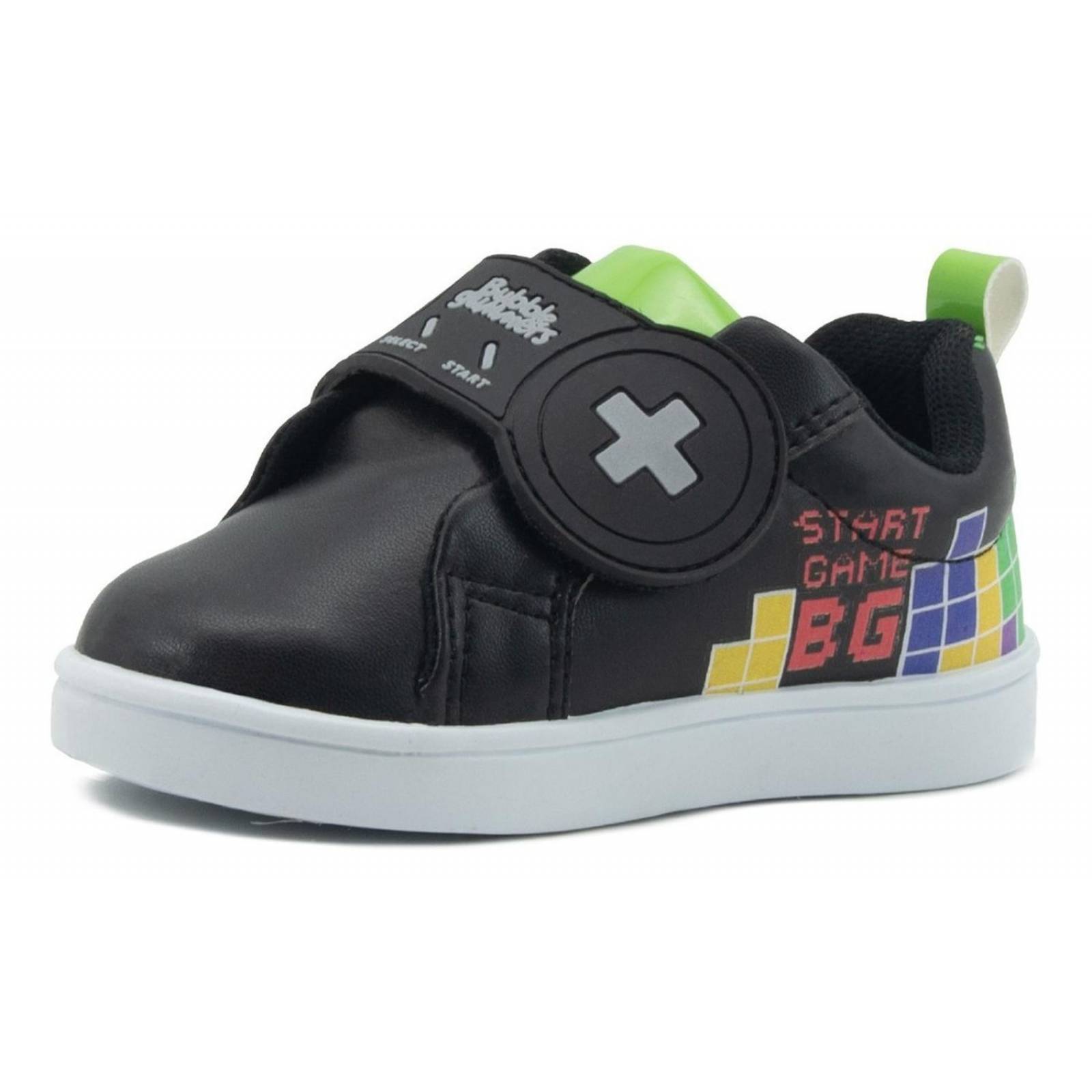 Tenis Gamer Velcro Niño Bubble Gummers Mike Negro/vde 14-19