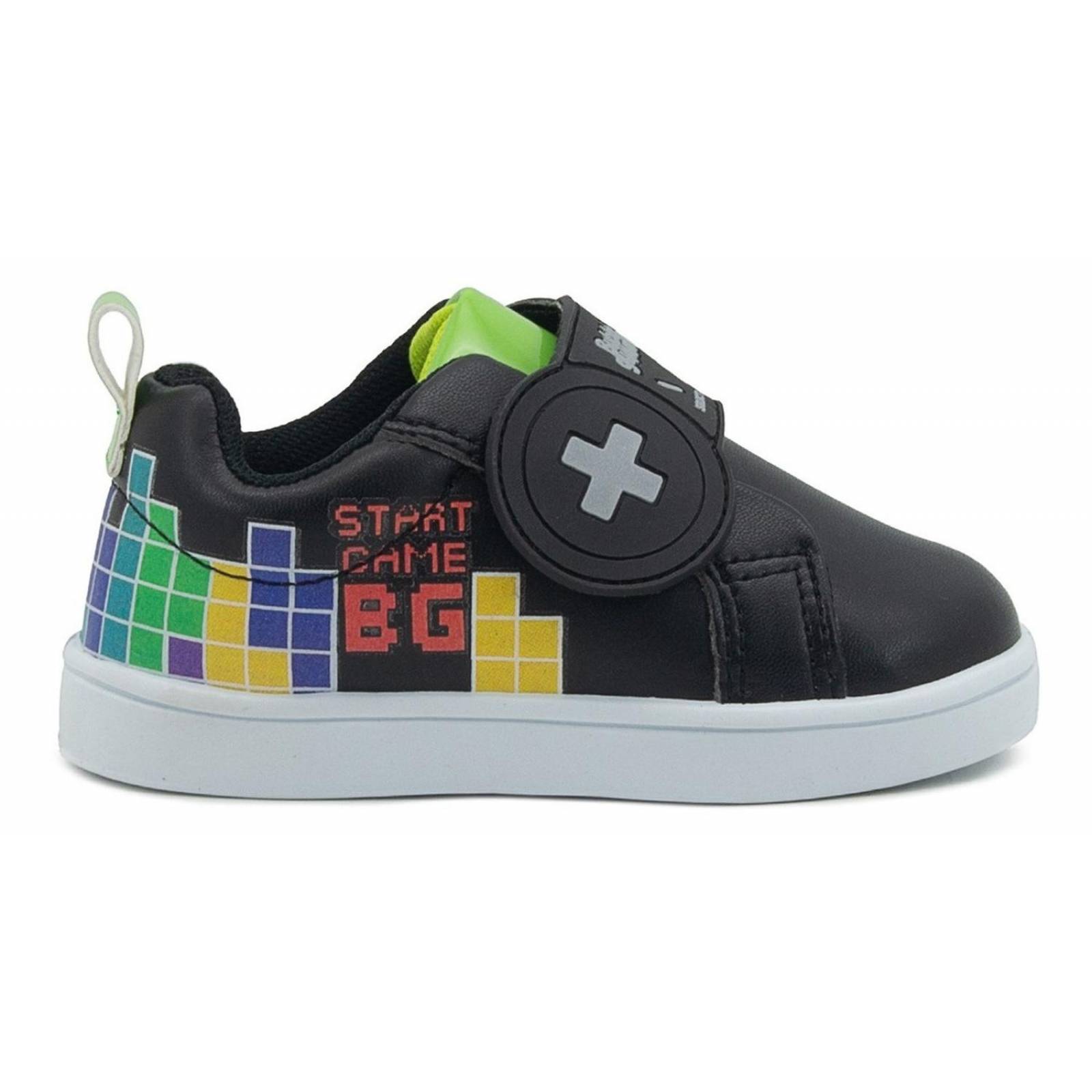Tenis Gamer Velcro Niño Bubble Gummers Mike Negro/vde 14-19