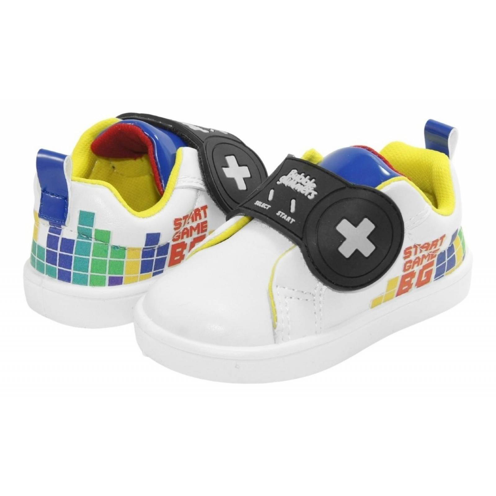 Tenis Gamer Velcro Niño Bubble Gummers Mike Bco/rey 14-19