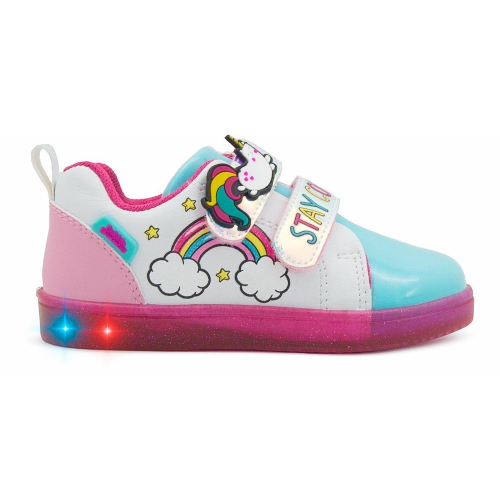 Tenis Luces Led Niña Bubble Gummers Onix Velcro 14-19 