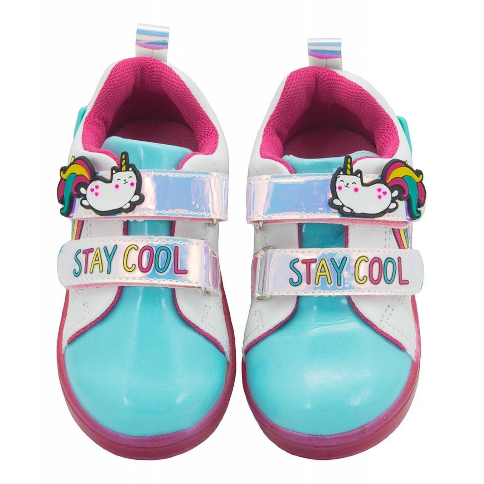 Tenis Luces Led Niña Bubble Gummers Onix Velcro 14-19 