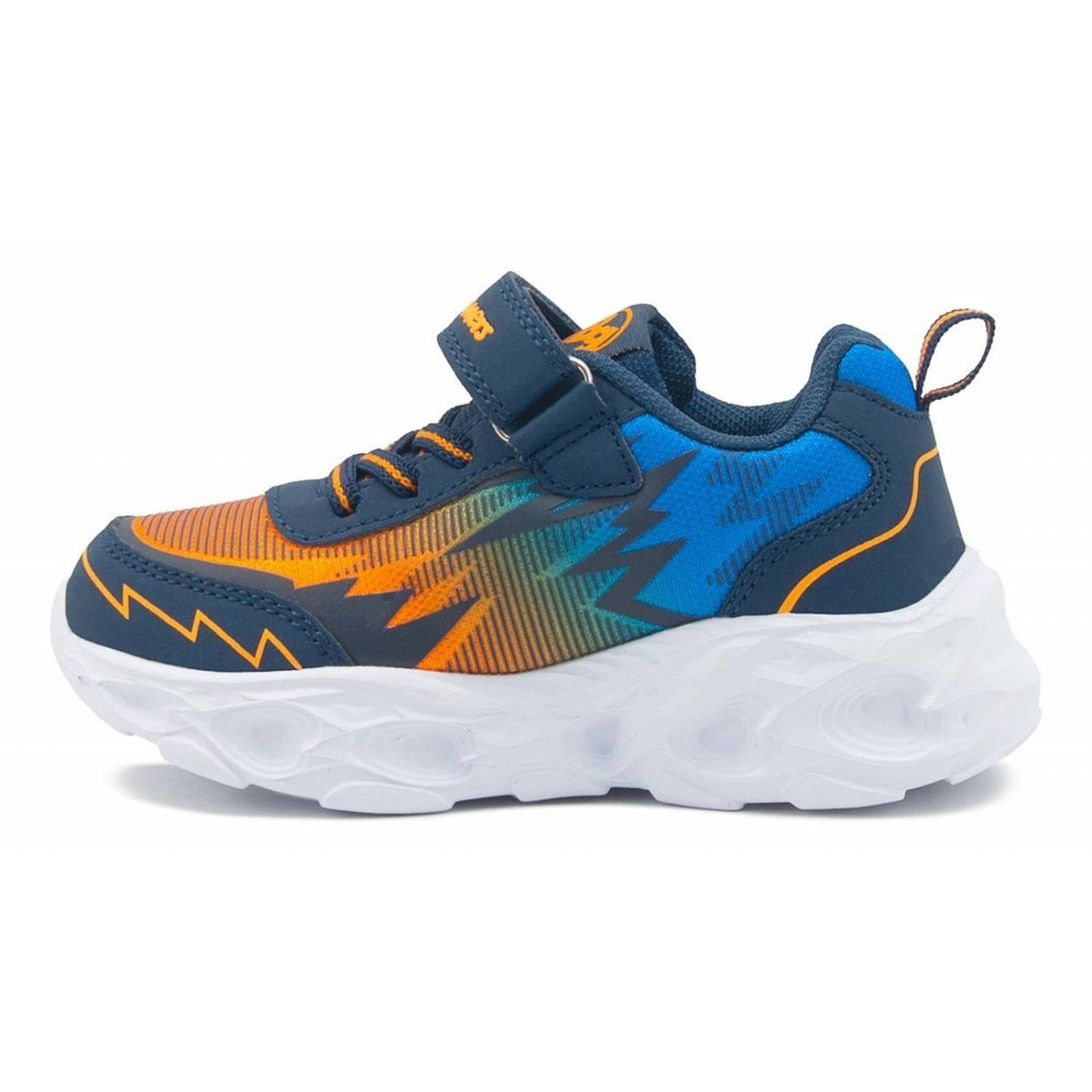 Tenis Luces Moda Niño Bubble Gummers Jafet 14-16 Azul Velcro 