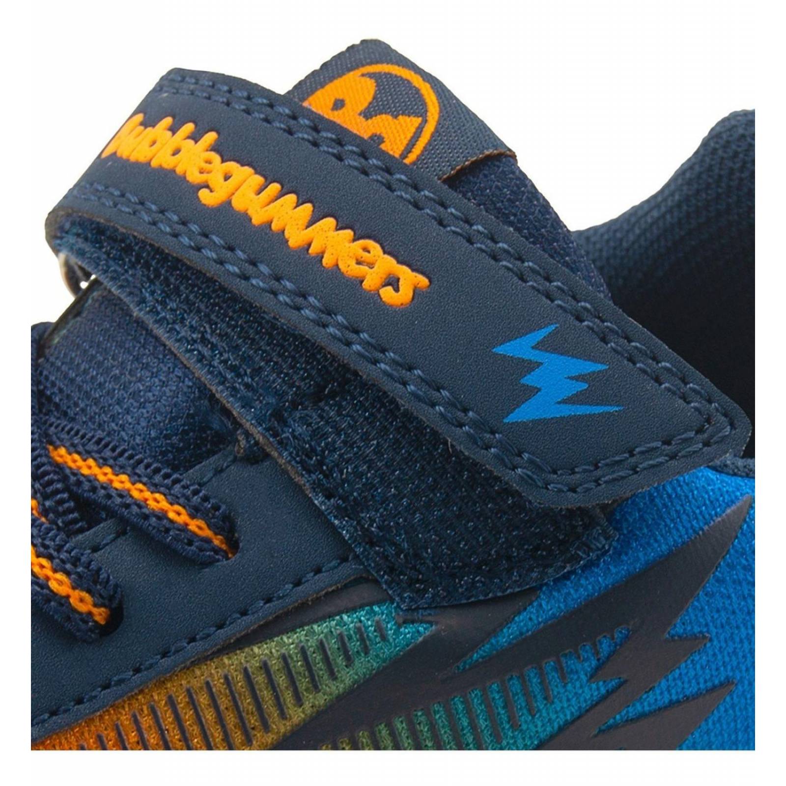 Tenis Luces Moda Niño Bubble Gummers Jafet 14-16 Azul Velcro 