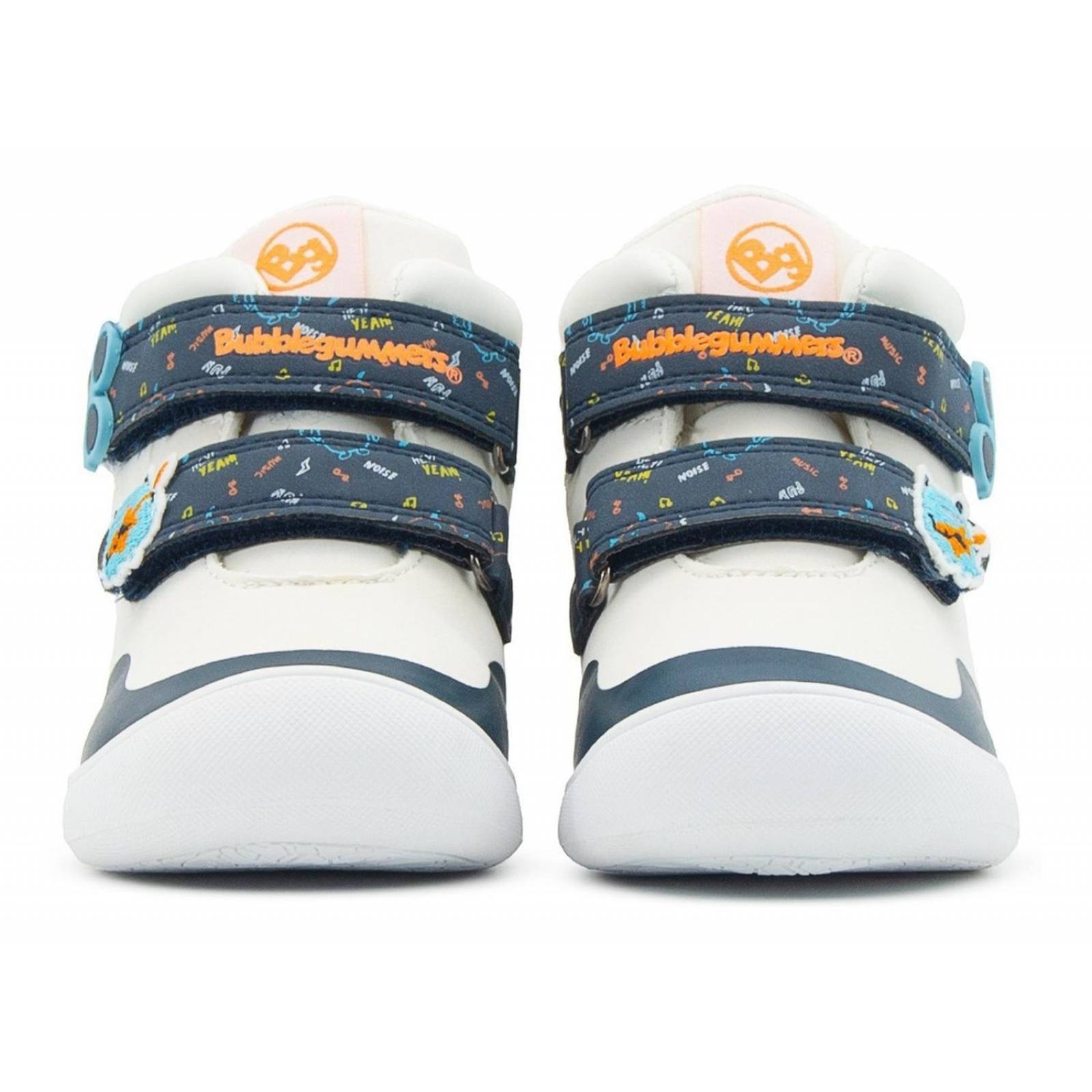 Tenis Bota Luces Velcro Bubble Gummers Oruga Blanco 12-16 