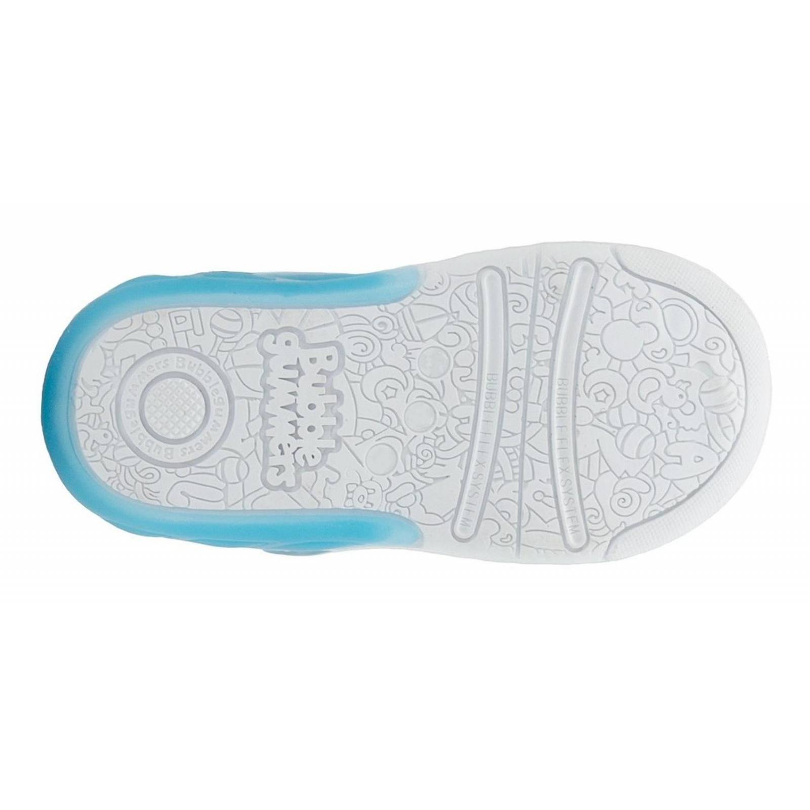 Tenis Bota Luces Velcro Bubble Gummers Oruga Blanco 12-16 