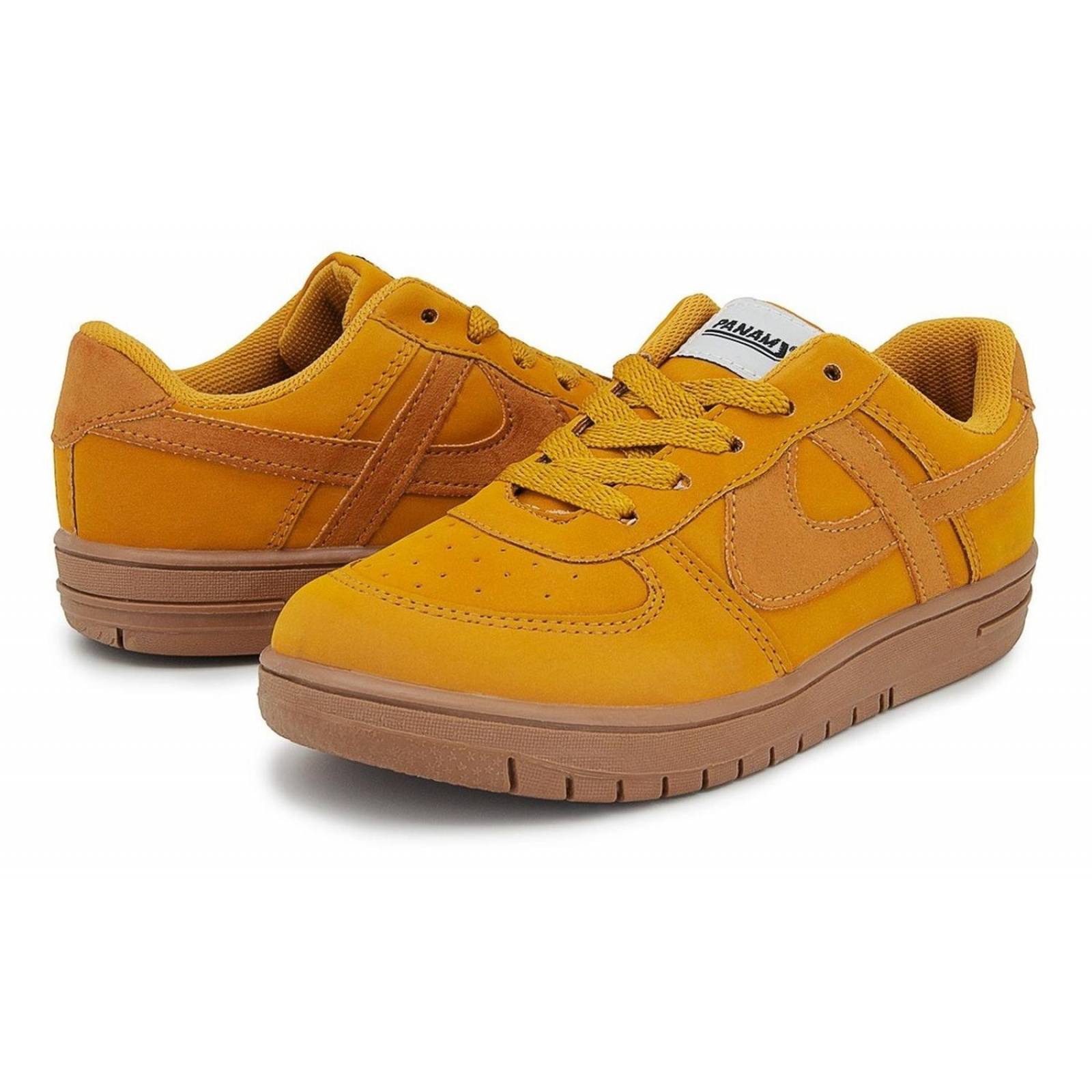 Tenis Panam Skate Ocre Caballero Tipo Piel 23-28 Urbano 