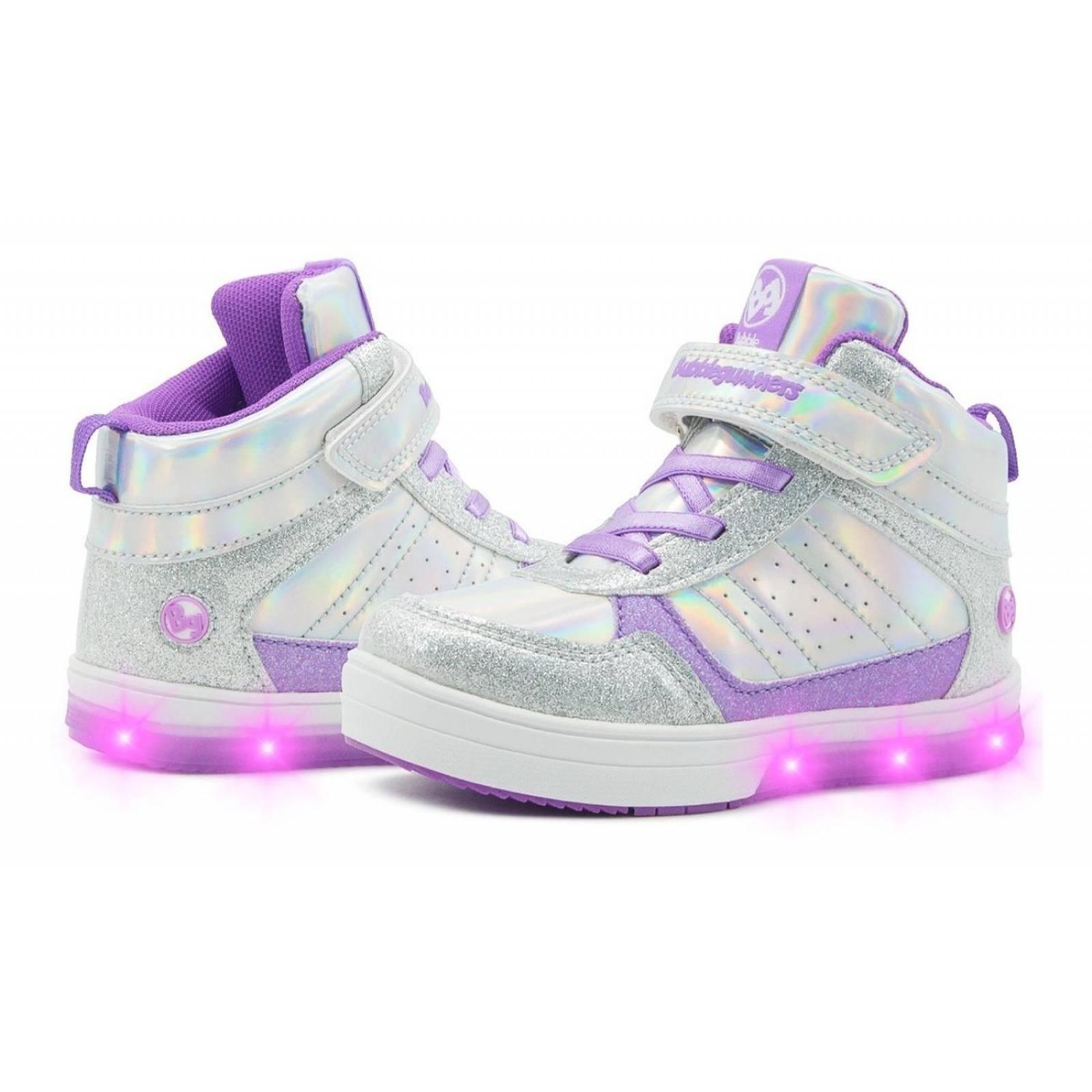 Tenis Luces Niña Bota Bubble Gummers Arcoiris 14-20 