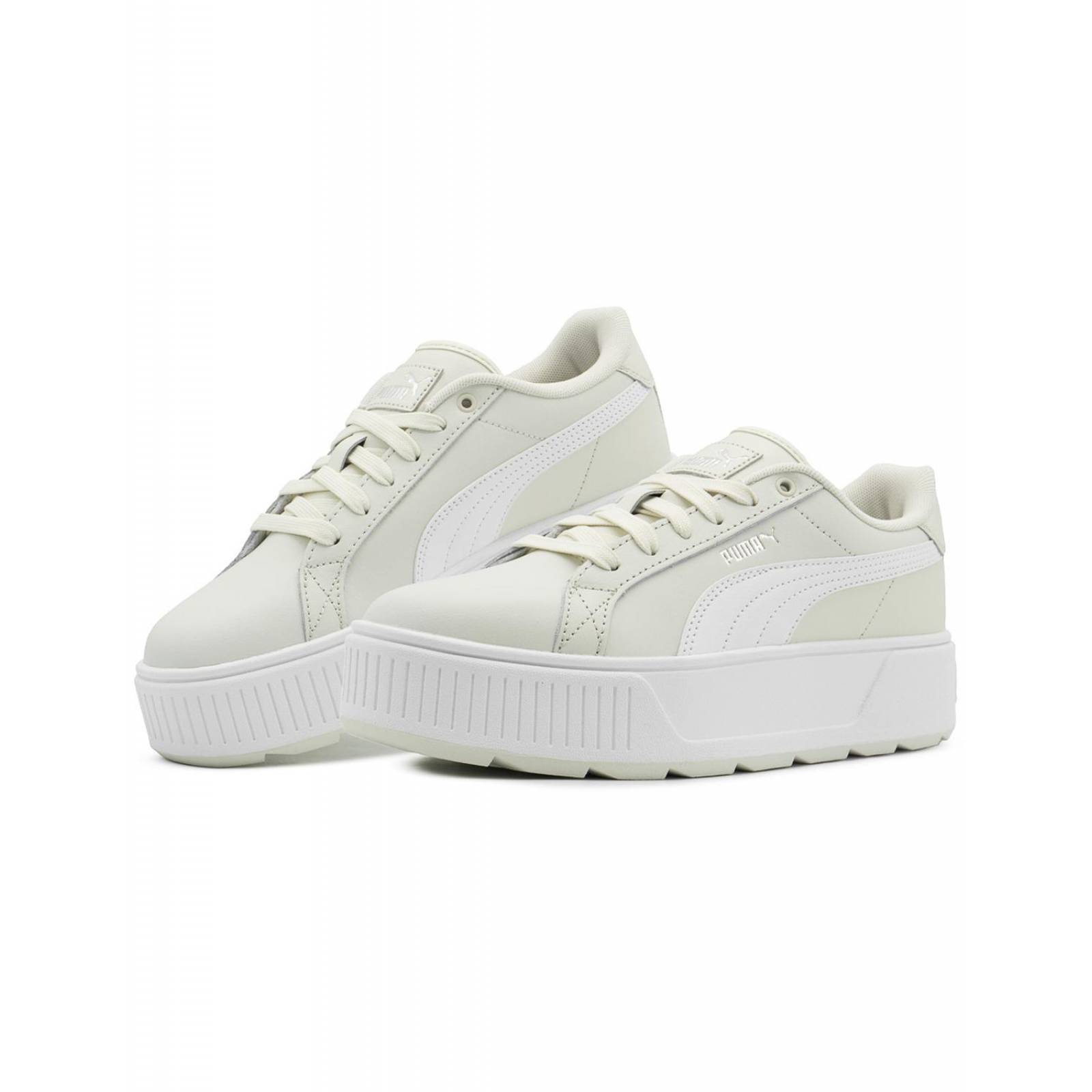 Tenis Para Mujer Puma Karmen L Plataforma Beige/Blanco 