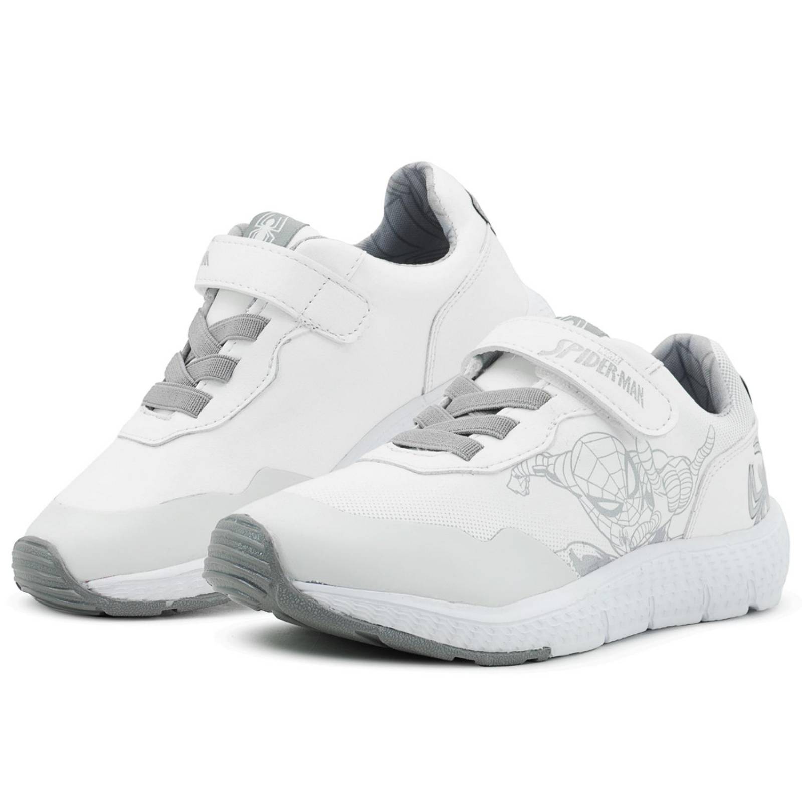 Tenis Marvel Blanco Spider Man Velcro Niño 