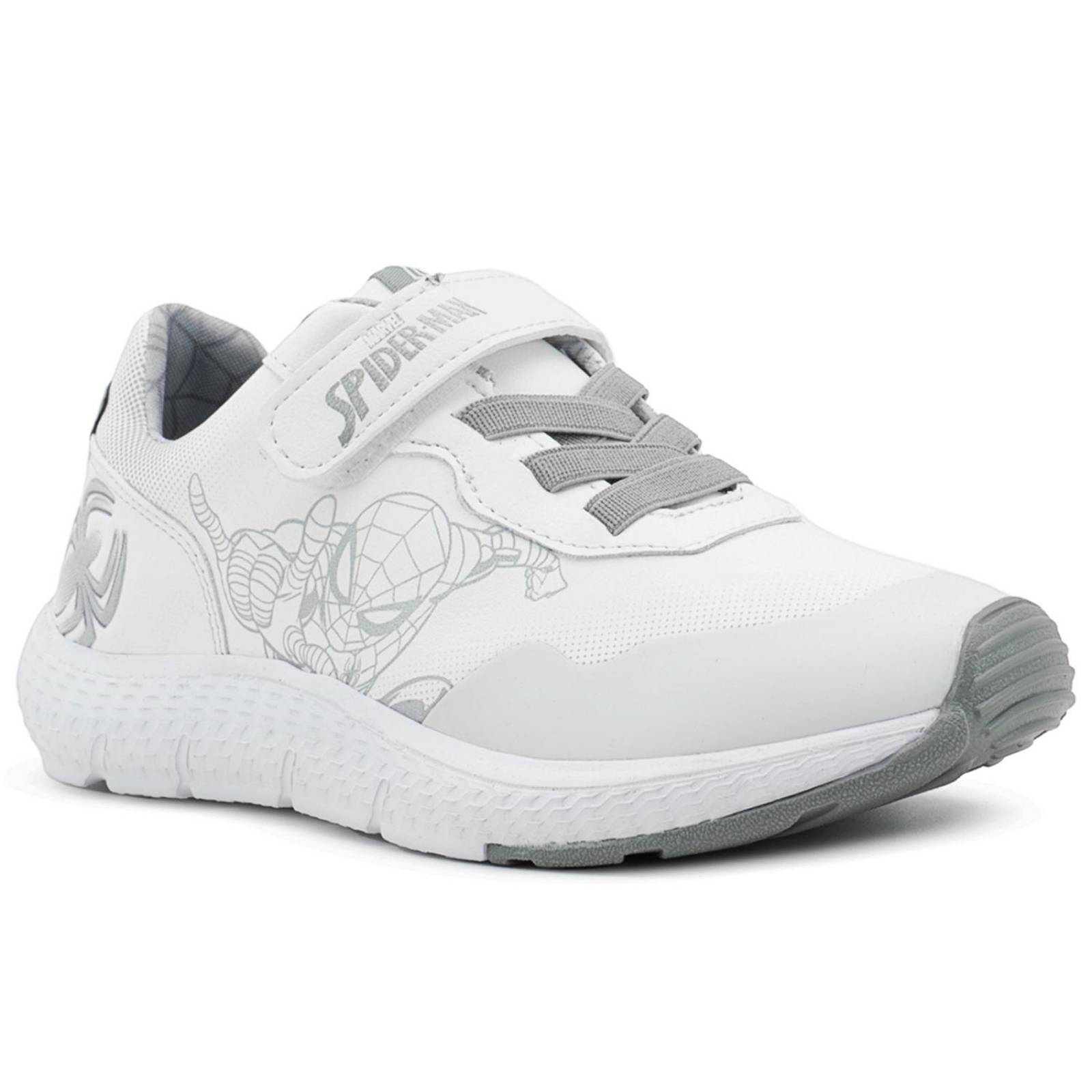 Tenis Marvel Blanco Spider Man Velcro Niño 