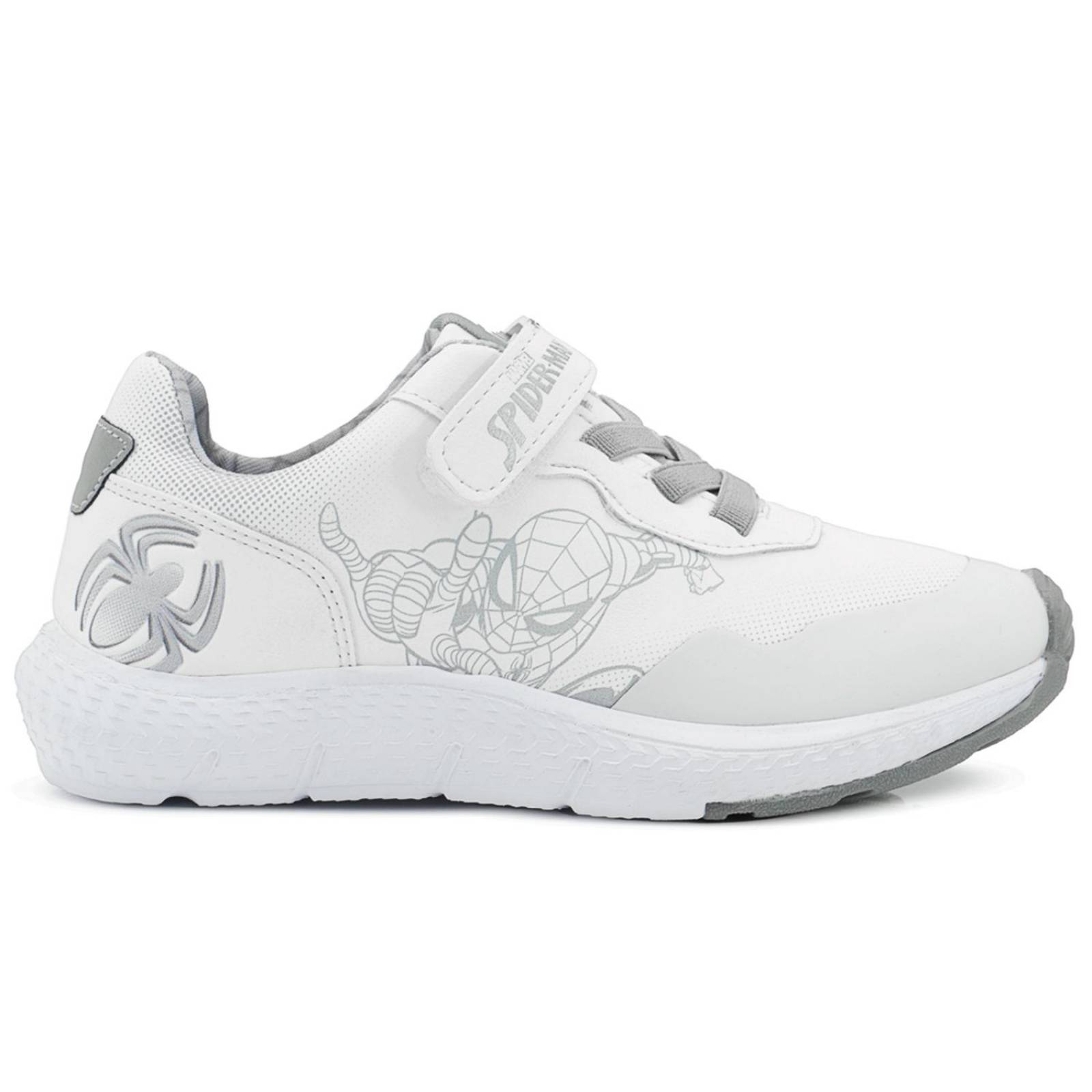 Tenis Marvel Blanco Spider Man Velcro Niño 