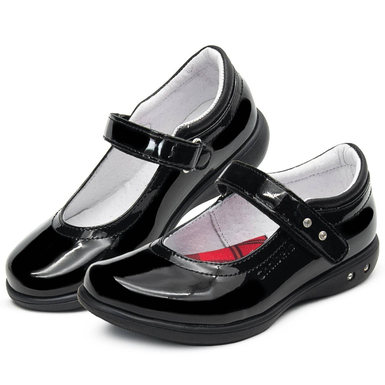 Zapato Escolar Chabelo Niña Charol Con Velcro 17-26 Arco 