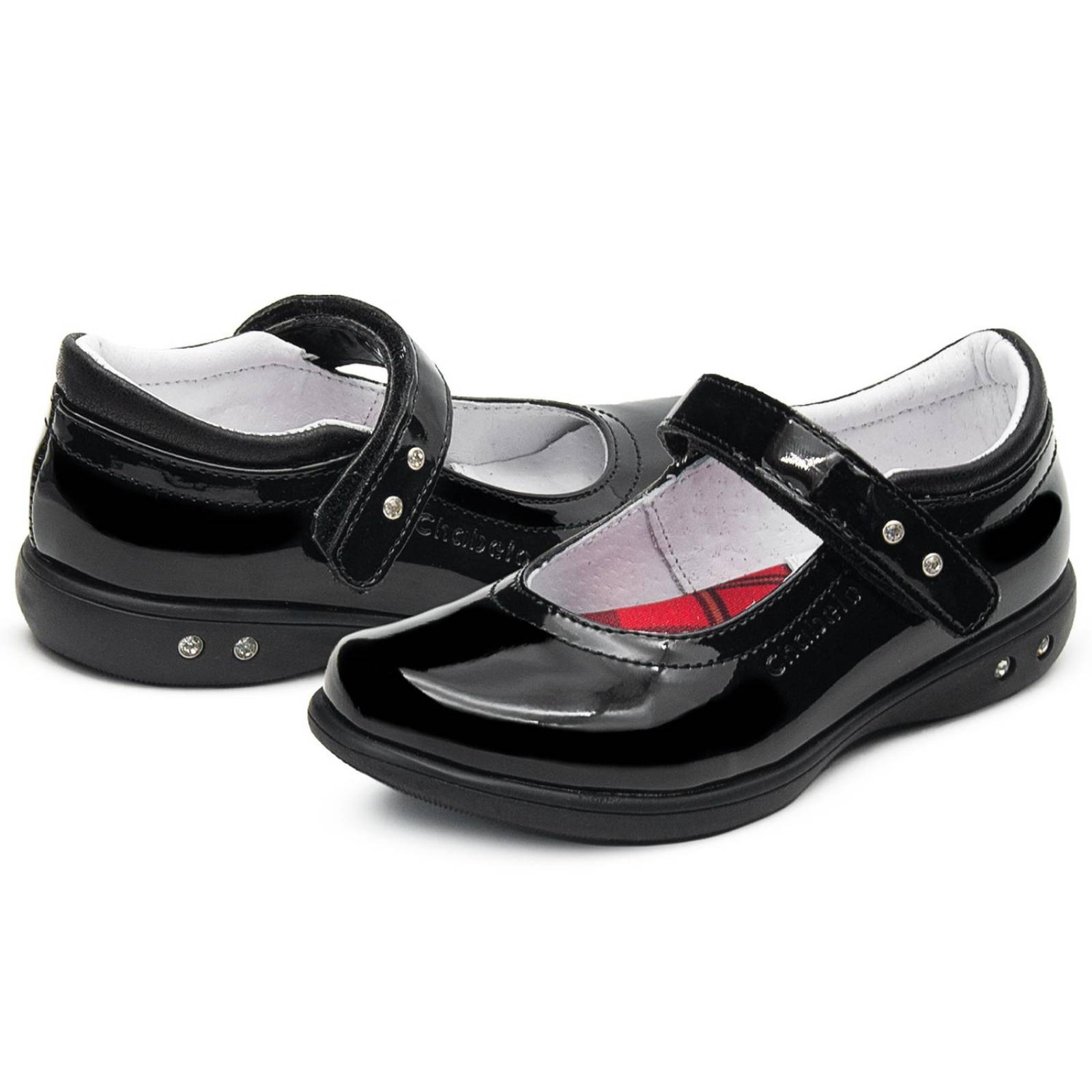 Zapato Escolar Chabelo Niña Charol Con Velcro 17-26 Arco 