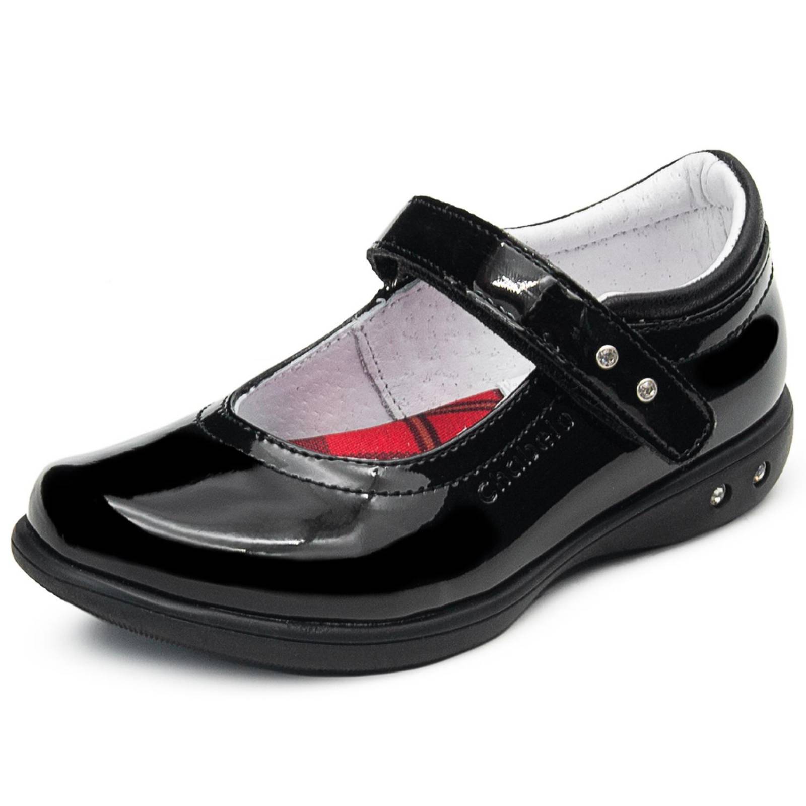 Zapato Escolar Chabelo Niña Charol Con Velcro 17-26 Arco 