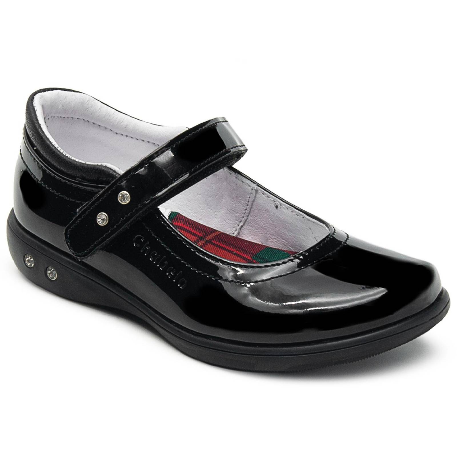 Zapato Escolar Chabelo Niña Charol Con Velcro 17-26 Arco 