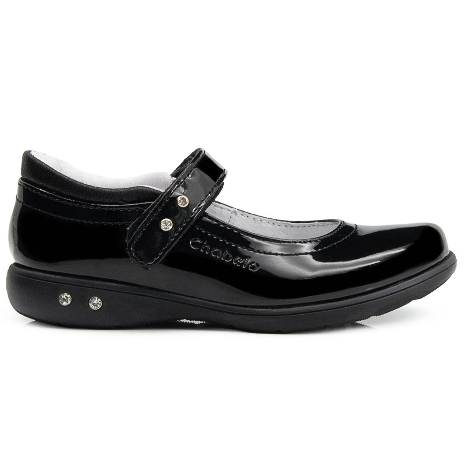 Zapato Escolar Chabelo Niña Charol Con Velcro 17-26 Arco 