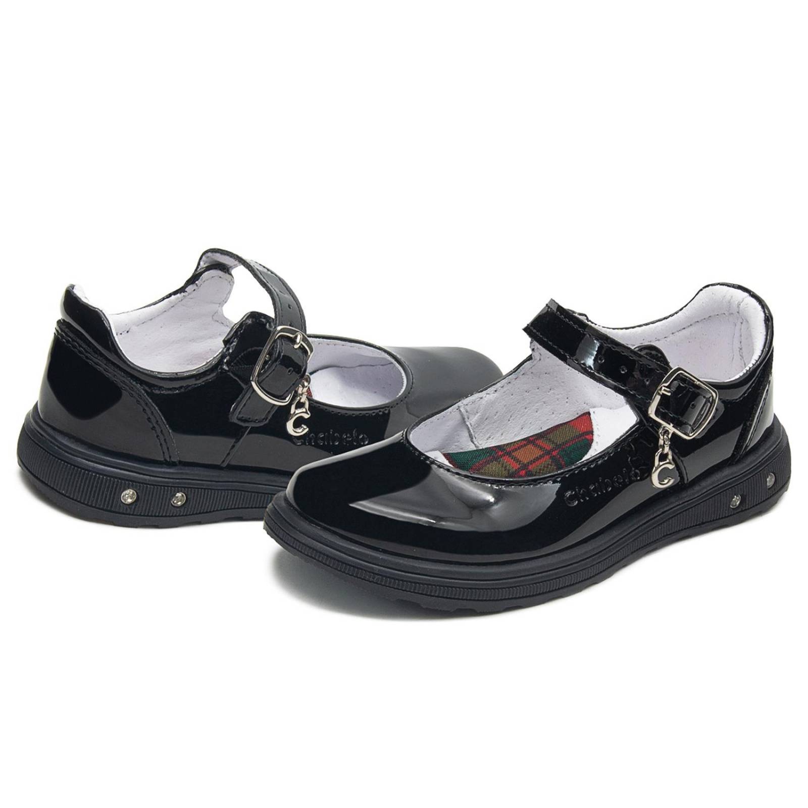 Zapato Escolar Para Niña Chabelo Charol Negro Hebilla 17-26 