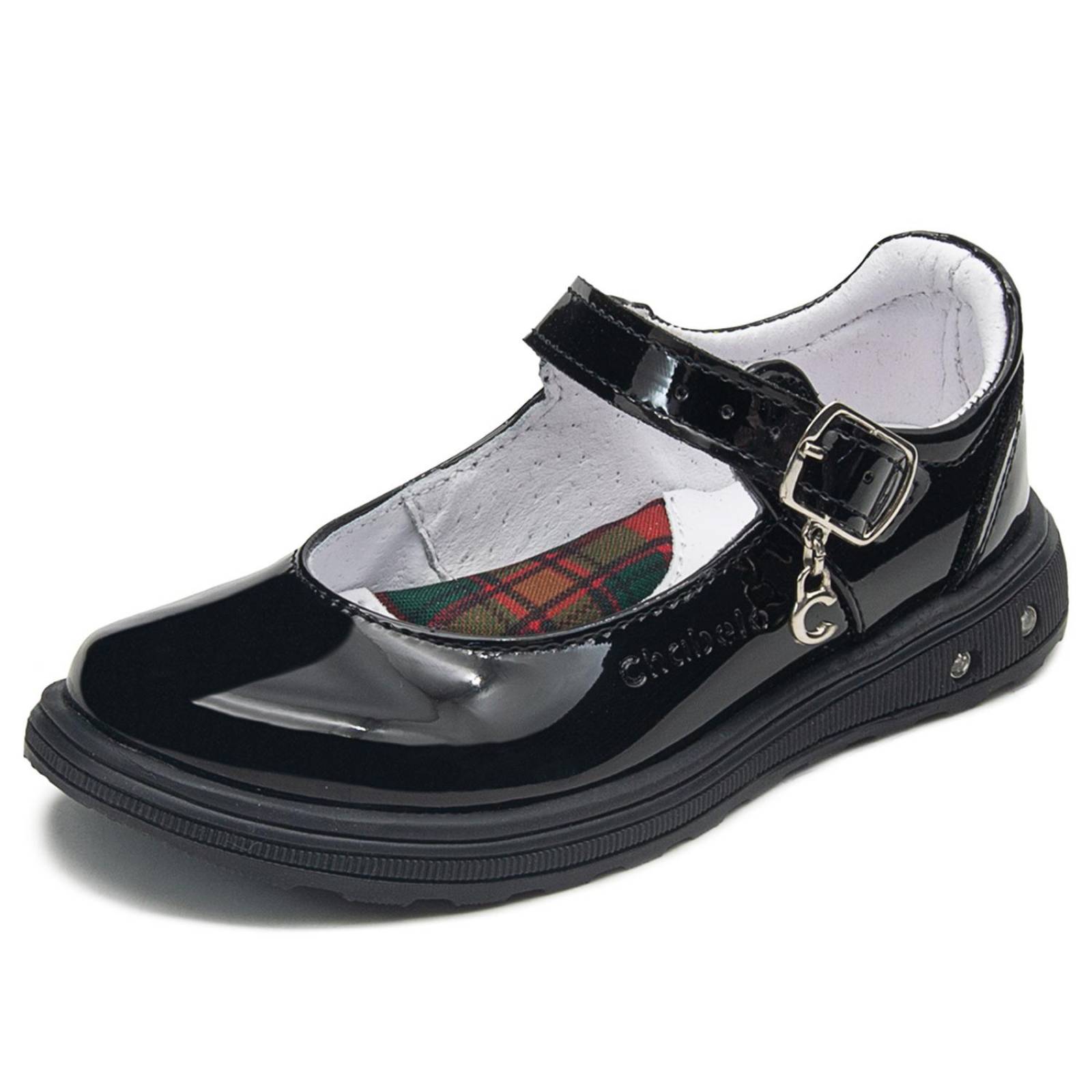 Zapato Escolar Para Niña Chabelo Charol Negro Hebilla 17-26 