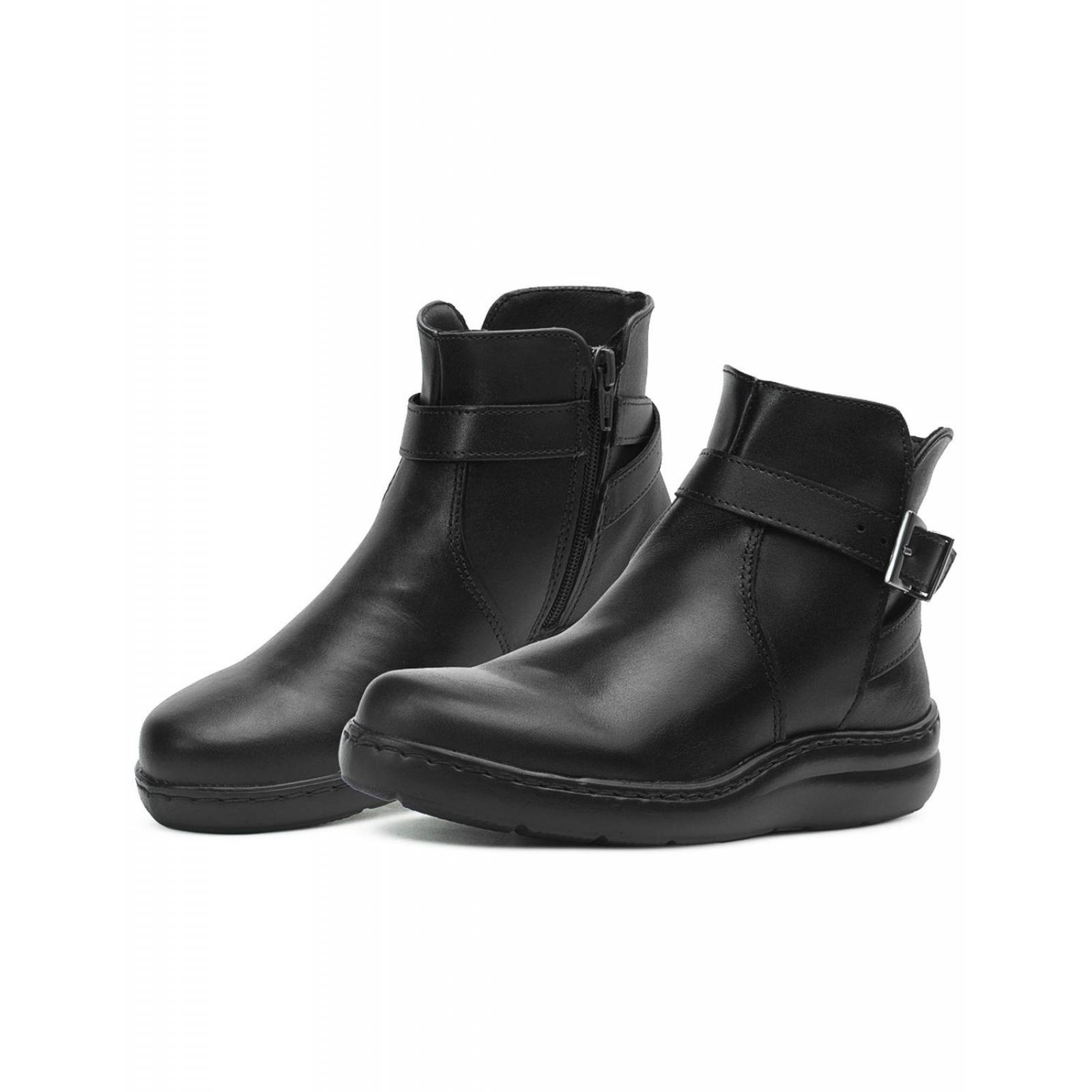 Botin Para Mujer Confort De Piel Suela Cosida Antiderrapante 